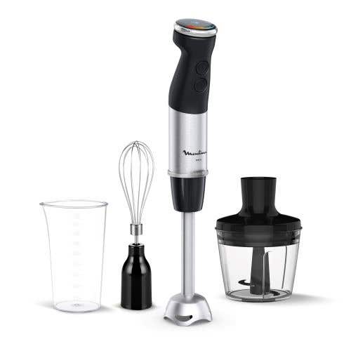 Moulinex DD673810 Quick Chef Hand Blender, 3-in-1, 20 Speeds, 1000W - Black Silver