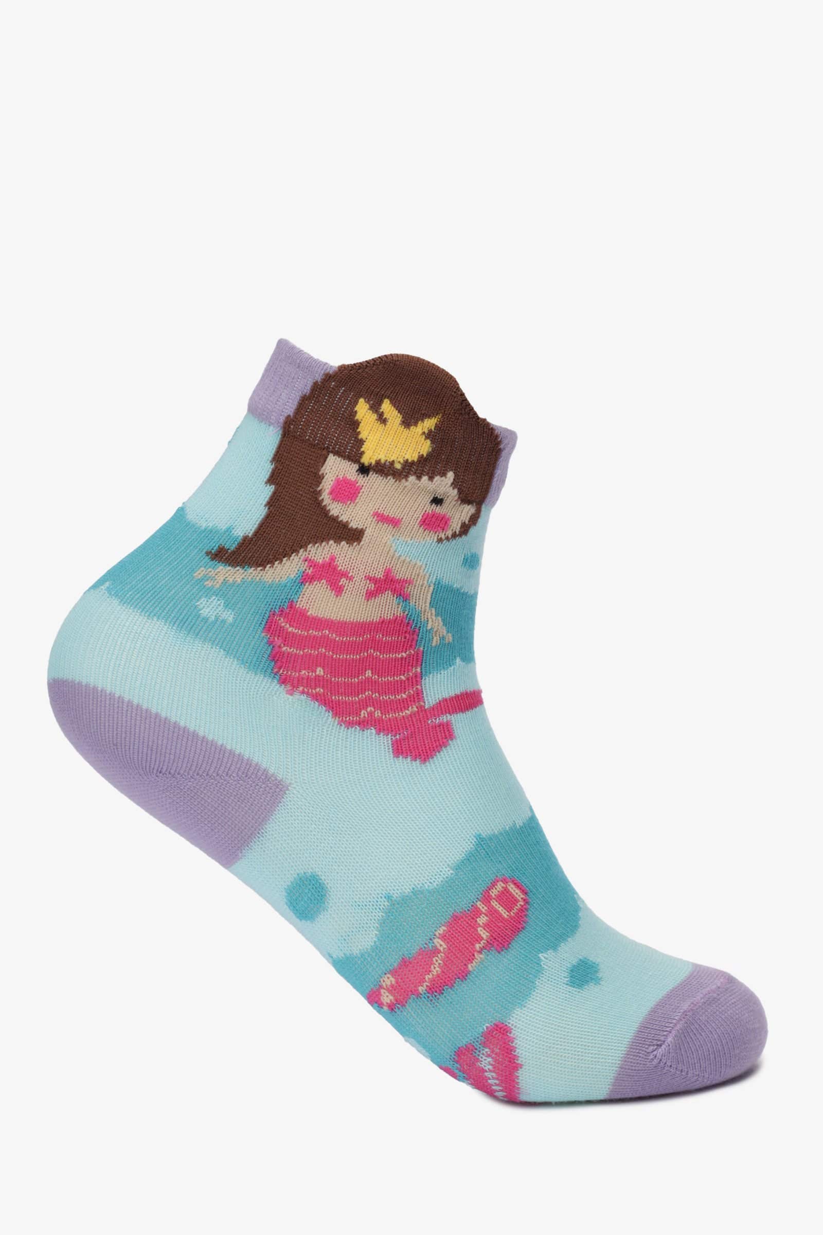 Carinawear Girly Mermaid Print Mid-Crew Socks