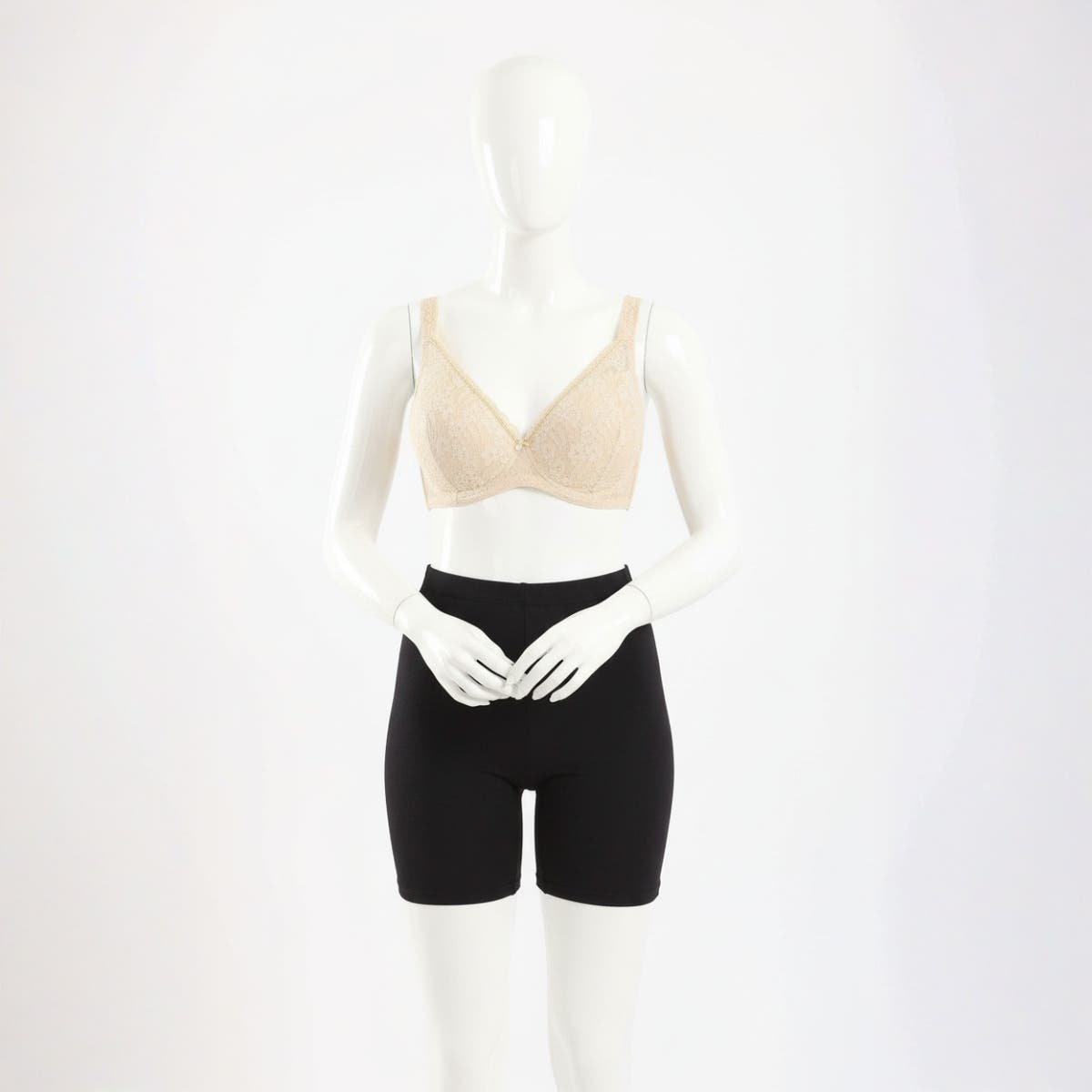 Carinawear Padded Lace Bra - Adjustable Straps, Plunge Style