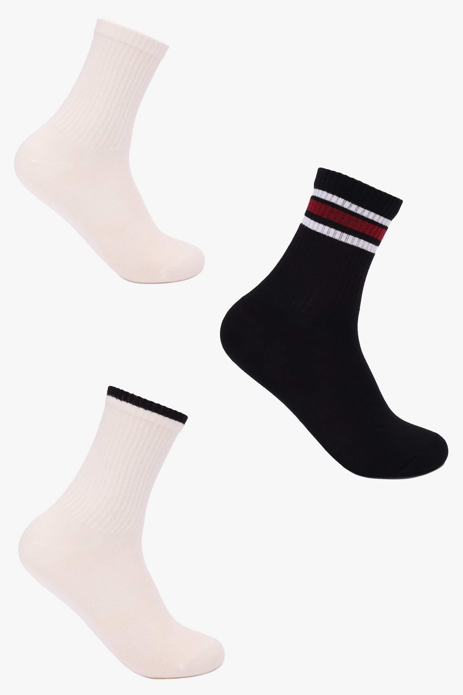 Carinawear Girly Long Crew Socks - Pack of 3 Pairs