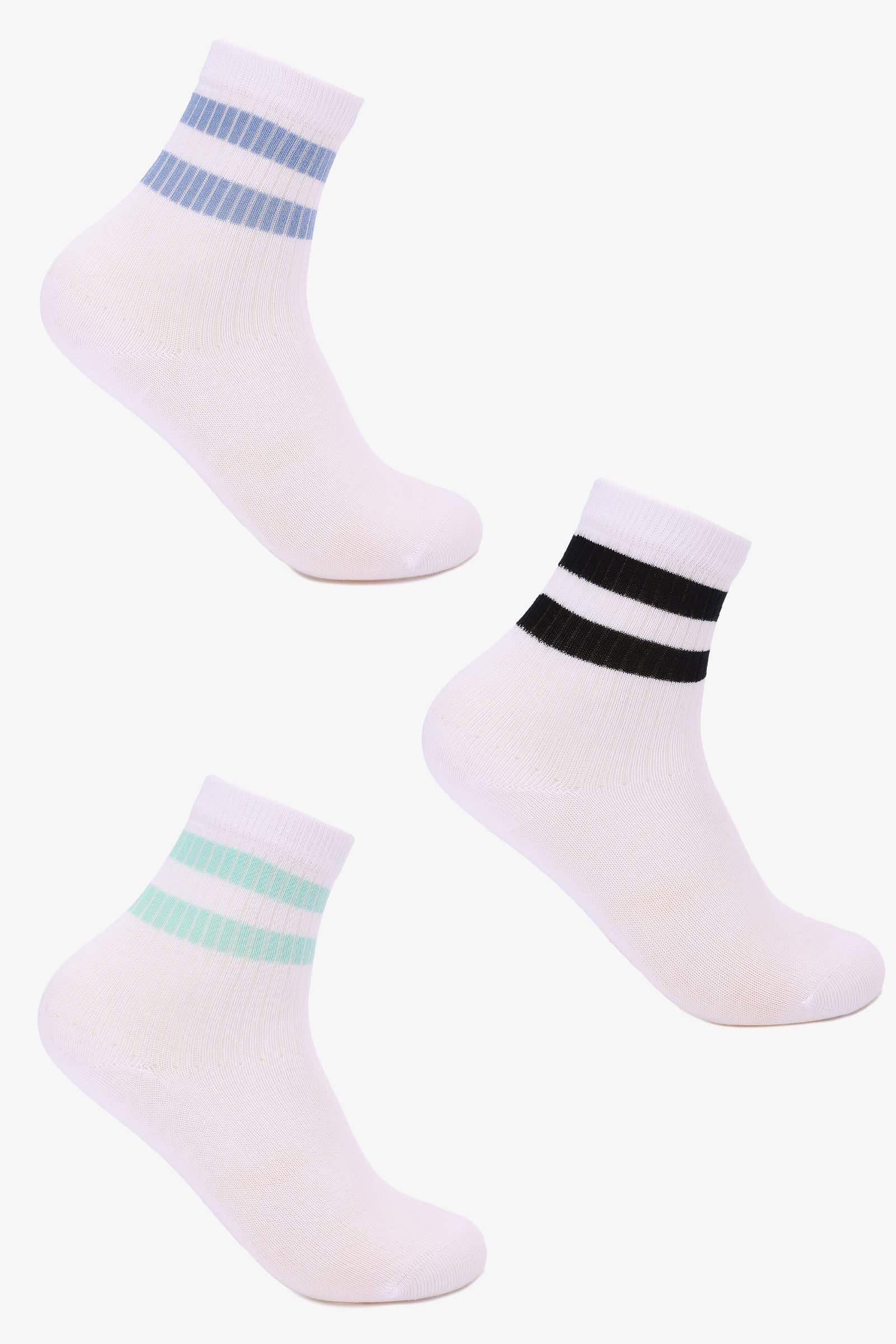Carinawear High Ankle Socks - Pack of 3 Pairs