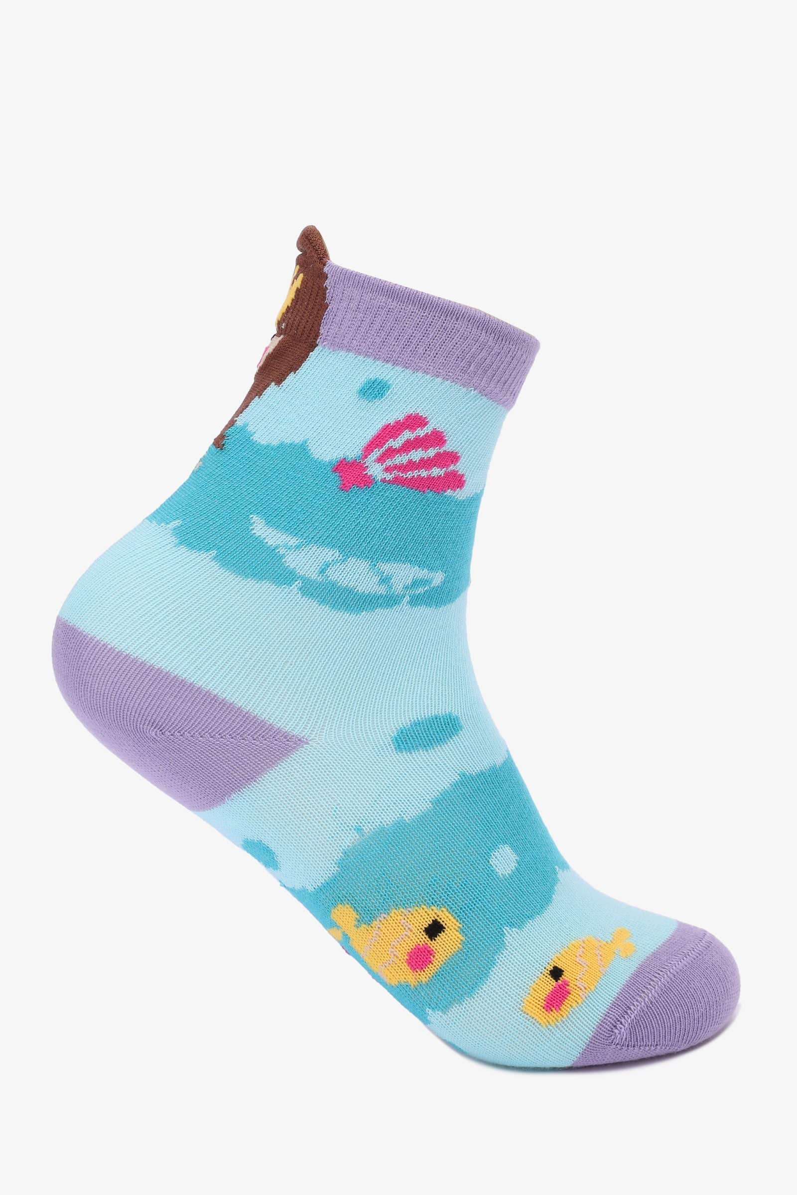Carinawear Girly Mermaid Mid-Crew Socks - Whimsical Design