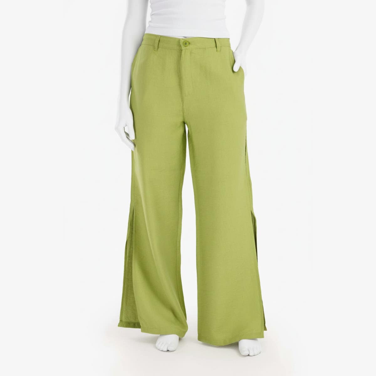 Carinawear Linen Lounge Pants with Side Slits - Luxury Loungewear
