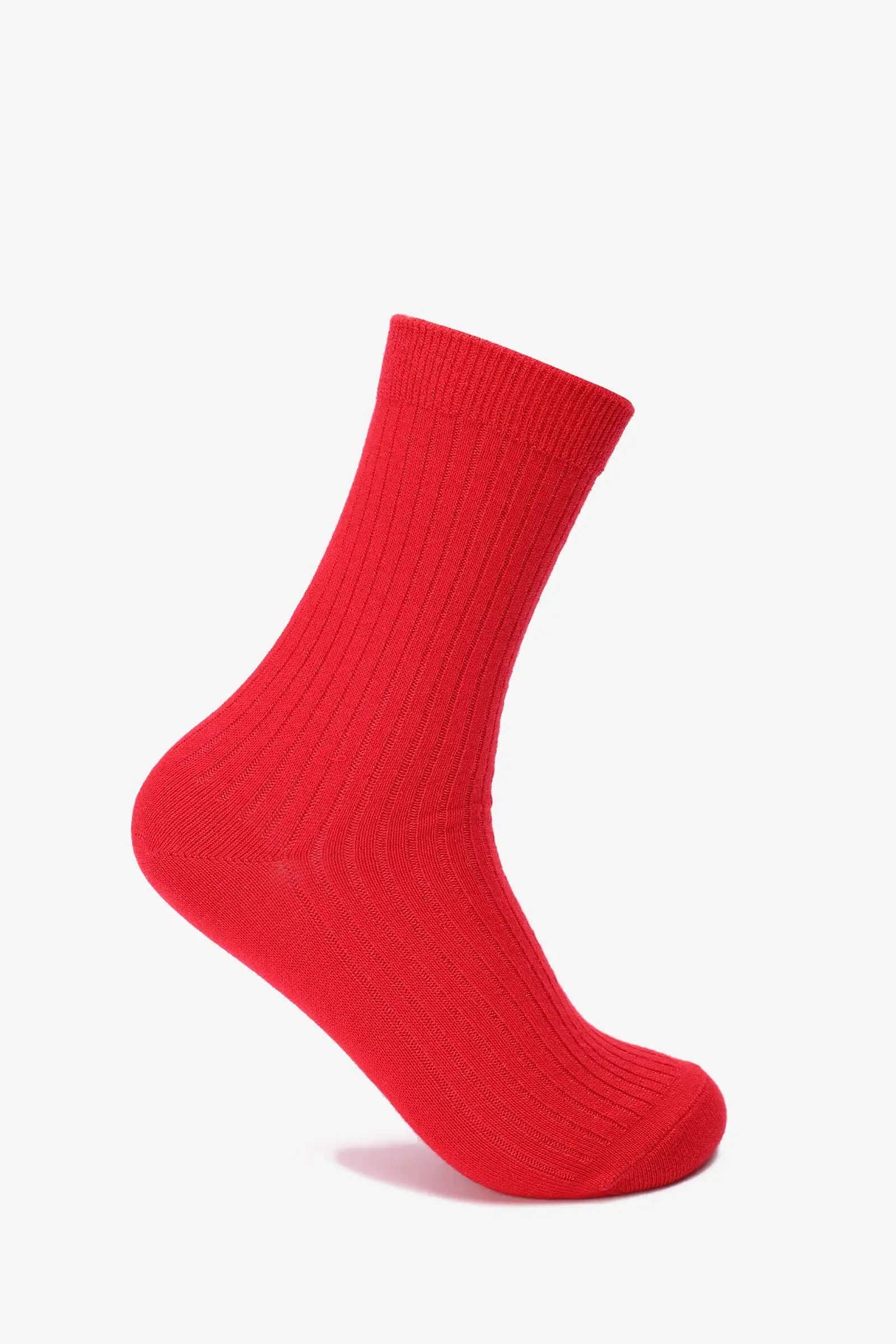 Carinawear Ribbed Shimmer Crew-Length Socks - One Size