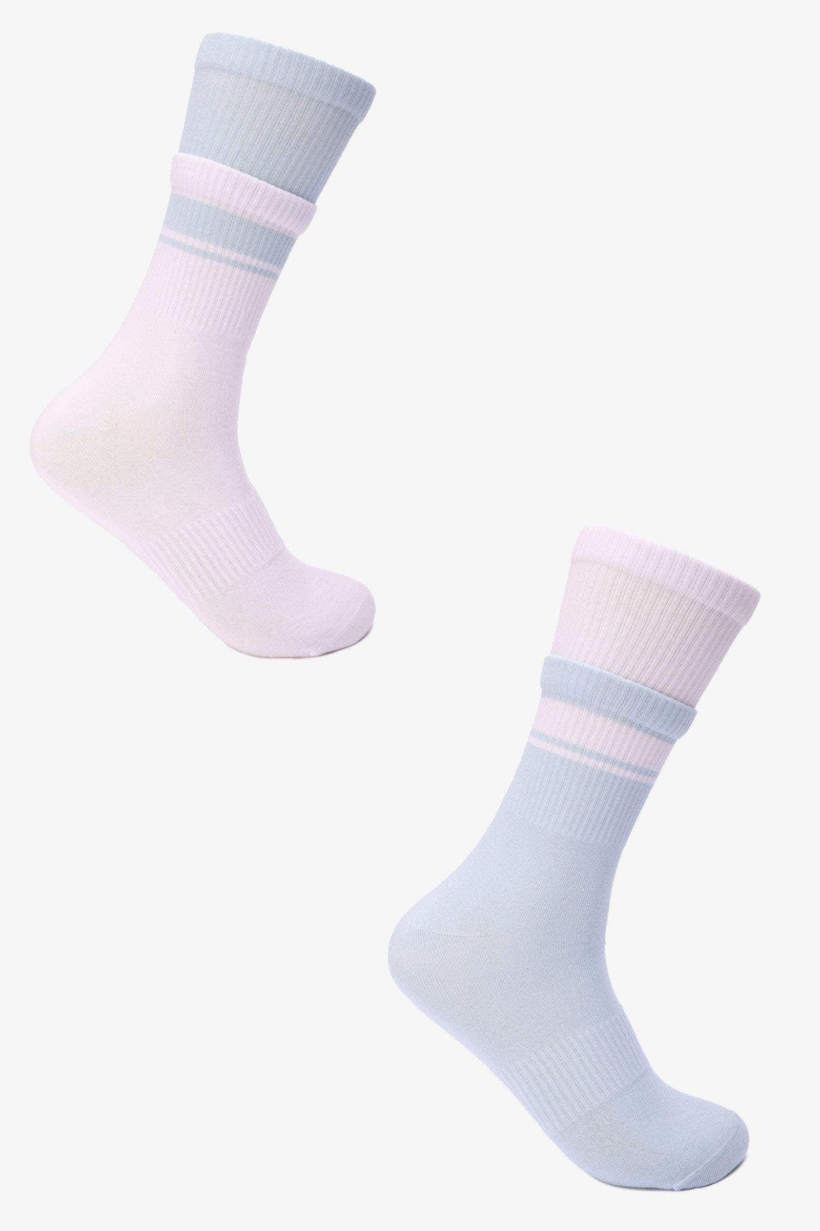 Carinawear Ribbed Long Socks - Pack of 2 Pairs, Crew Length