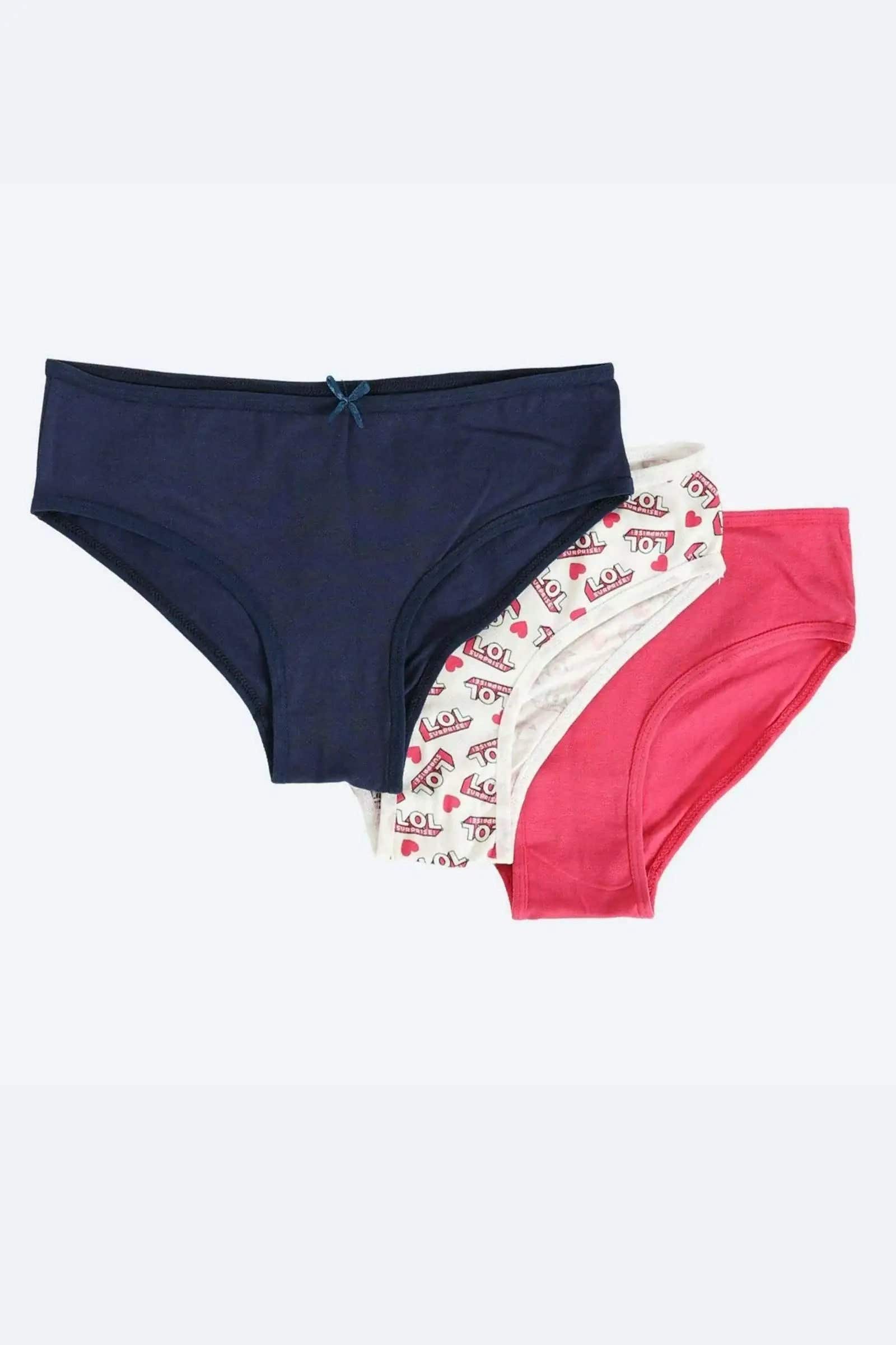 Carinawear 3-Pack Colored Bikini Panties Set - Cotton/Lycra Blend