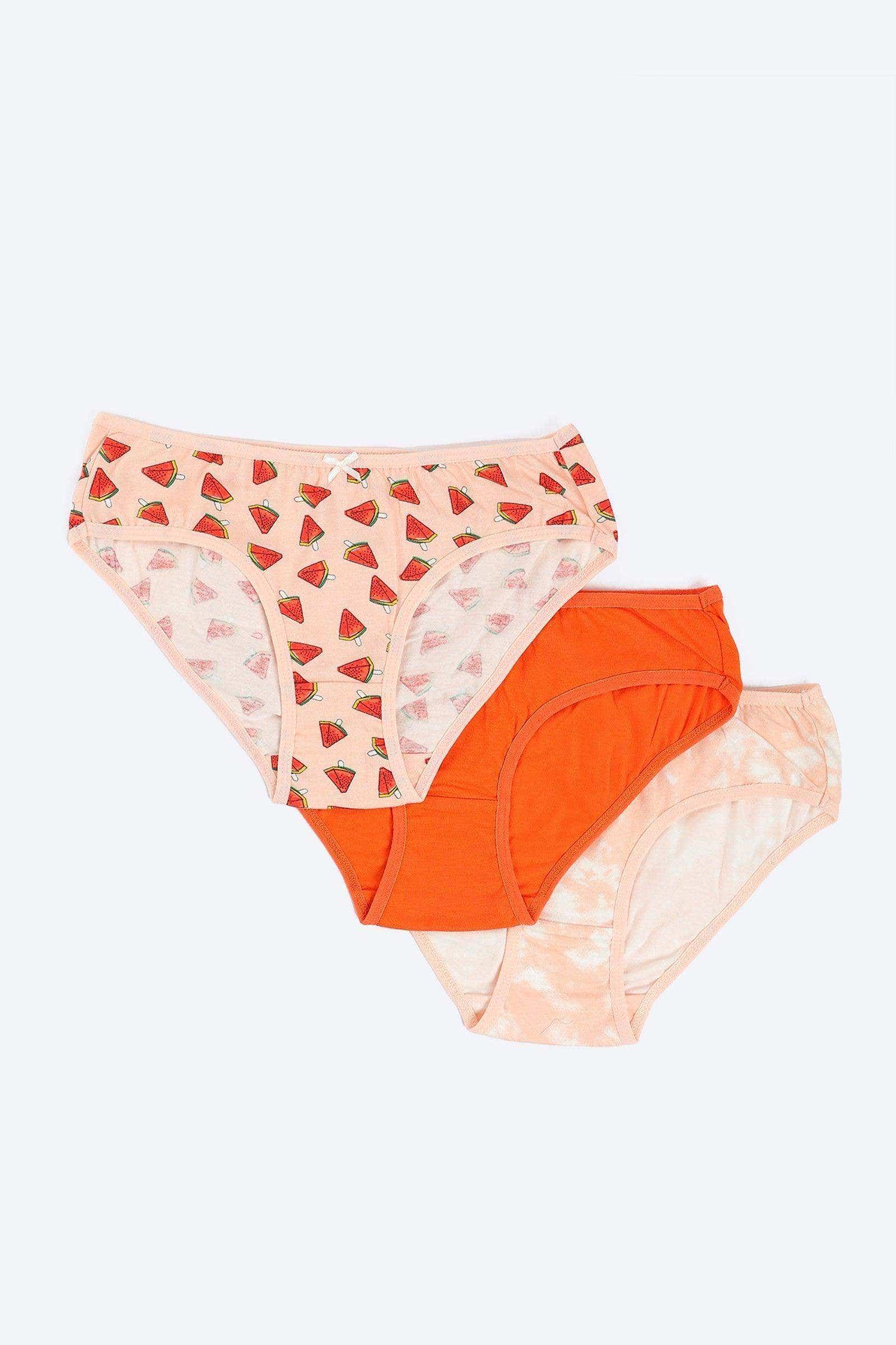 Carinawear Colored Bikini Panties Set of 3 - Cotton & Lycra Women's Underwear