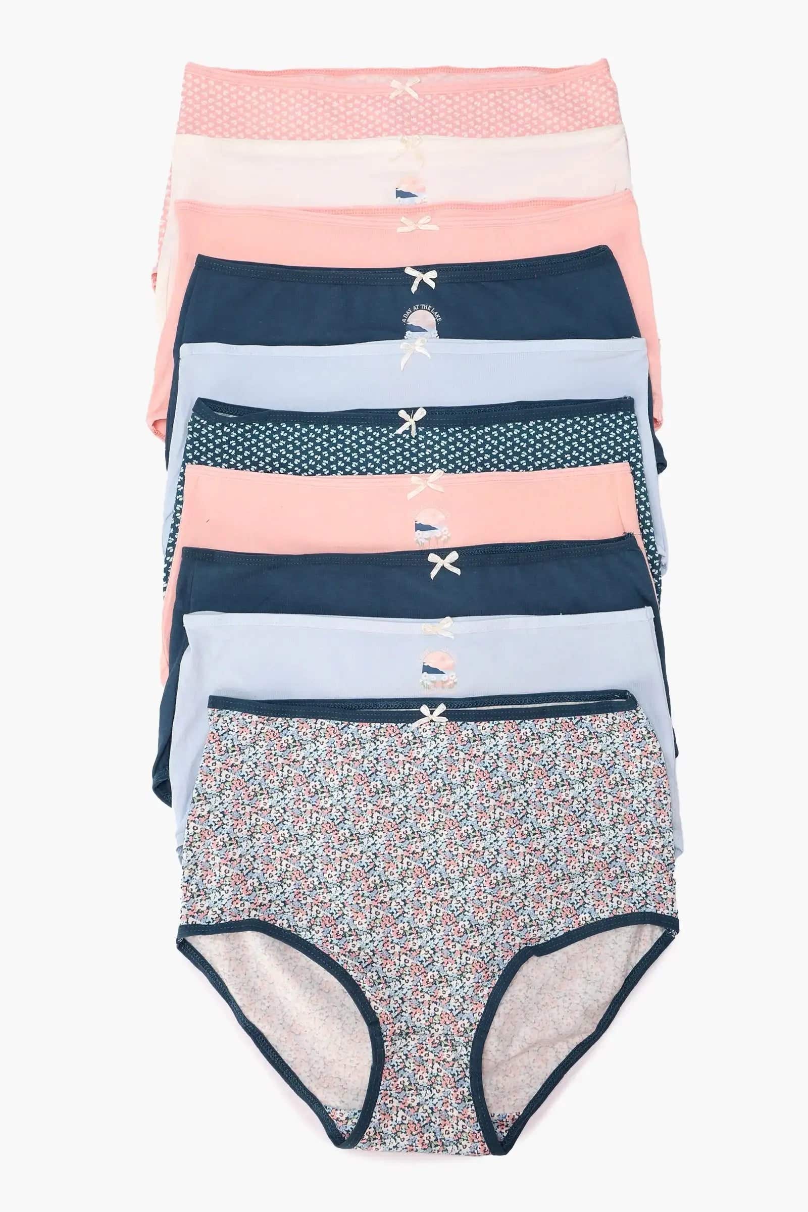 Pack of 10 Colored Full Brief Panties