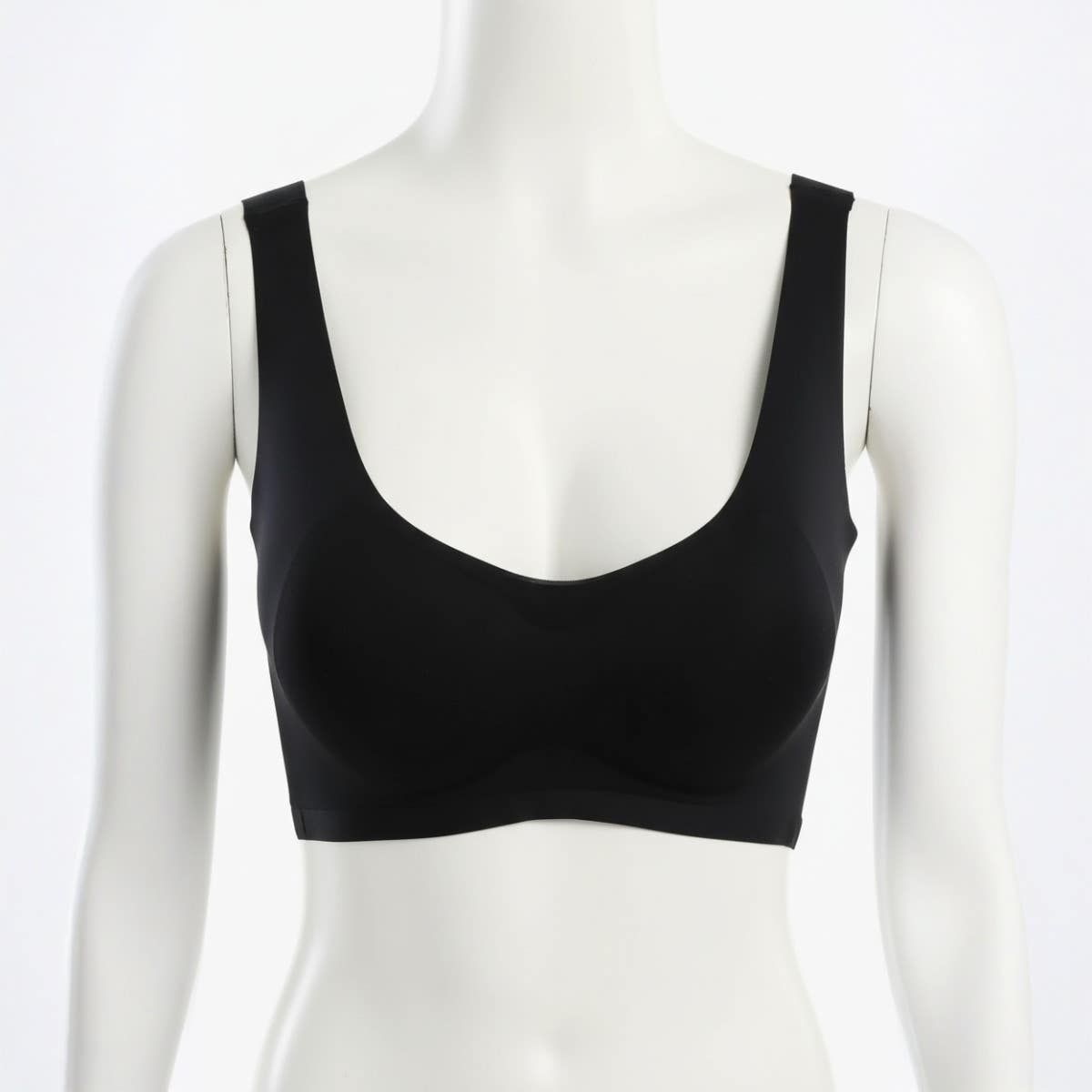 Carinawear Slip-On Padded Bra - Solid Pattern Plunge Neck Bra for Women