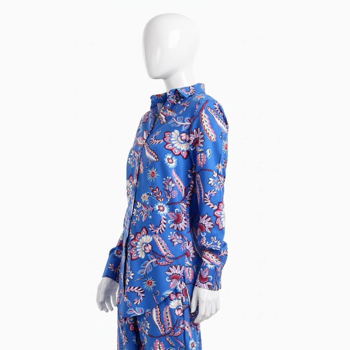 Carinawear Chic Printed Cotton Button-Down Shirt, Regular Fit
