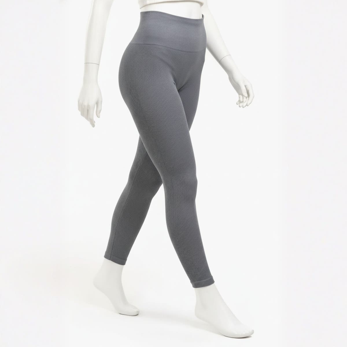 Carinawear Ribbed High-Waist Leggings - Black, S-M, Stylish & Comfortable