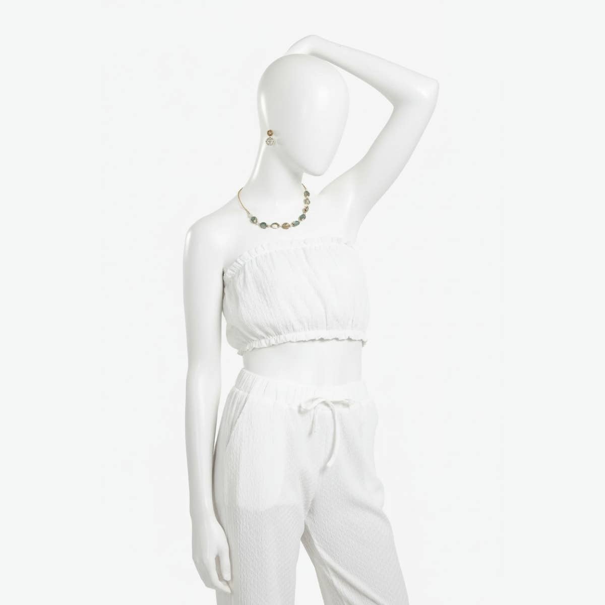 Carinawear Strapless Bandeau Crop Top | Lightweight Polyester | Elasticated Neckline & Hem | Casual Summer Style