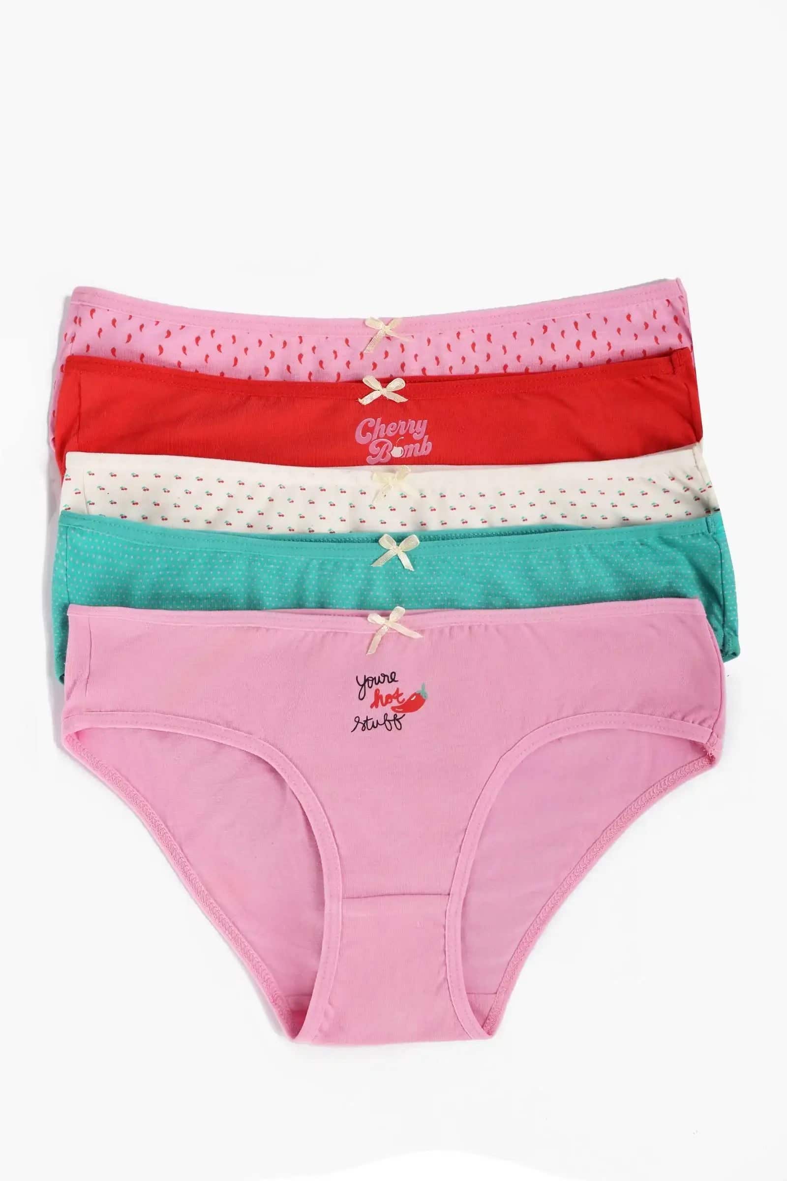 Pack of 5 Colored Bikini Panties