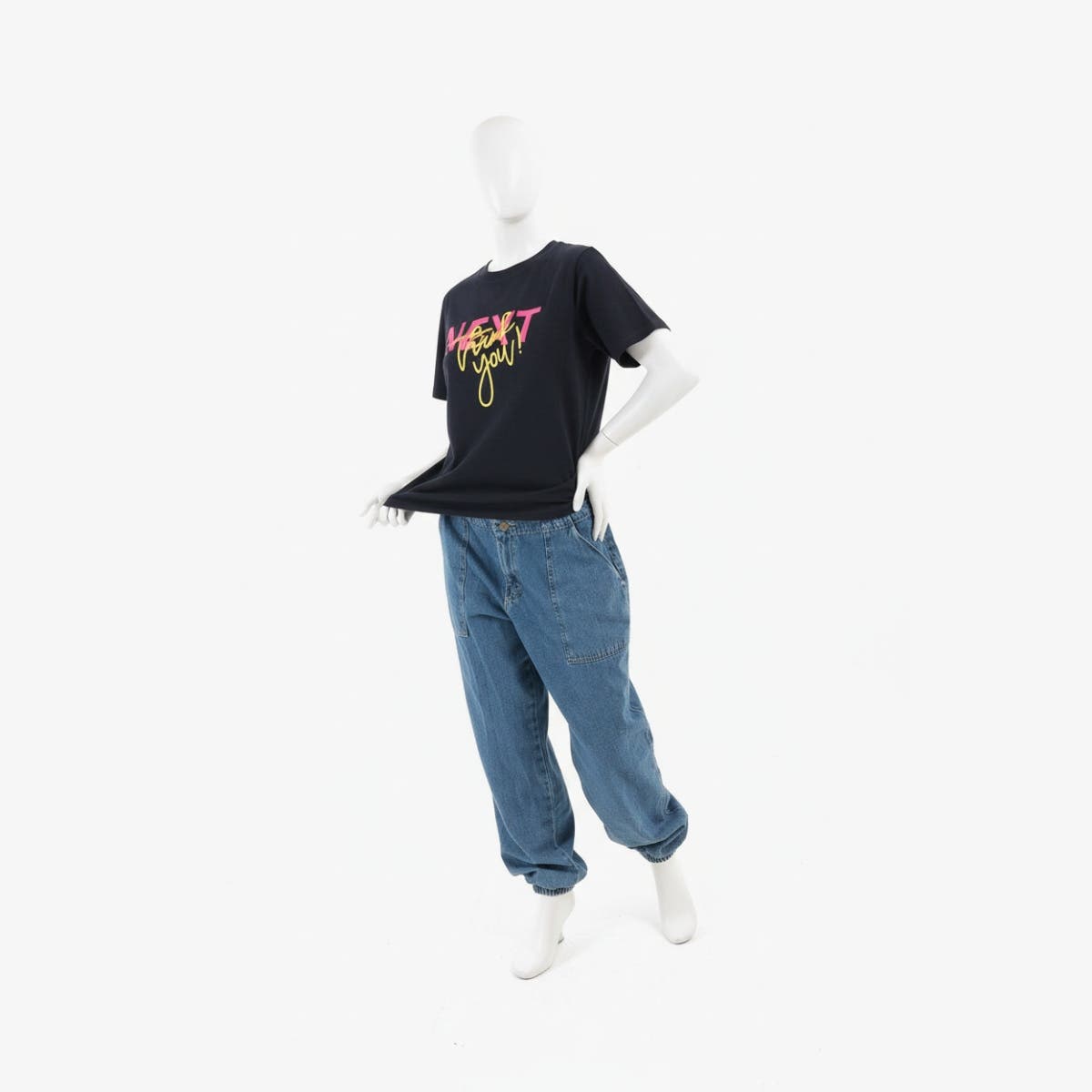Carinawear Navy Printed Lounge T-Shirt - Comfortable Cotton Tee