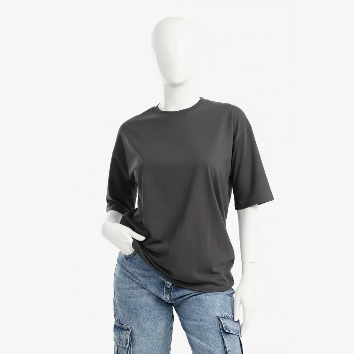 Carinawear Cotton Comfy Basic T-Shirt | Solid Print, Relaxed Fit, Round Neck
