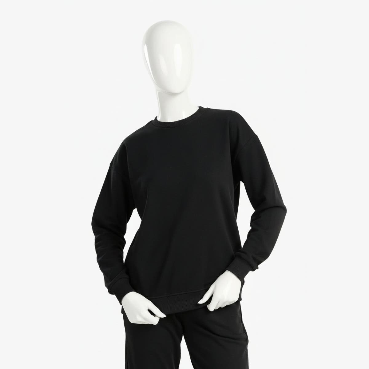Carinawear Drop Shoulder Lounge Sweatshirt with Ribbed Edges