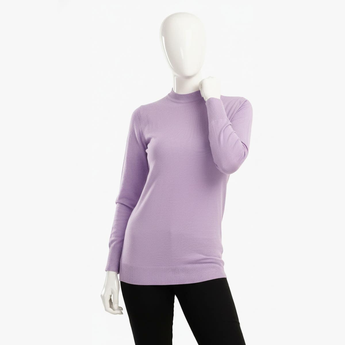 Carinawear Wool High Neck Pullover | Smart Slim Fit & Solid Pattern