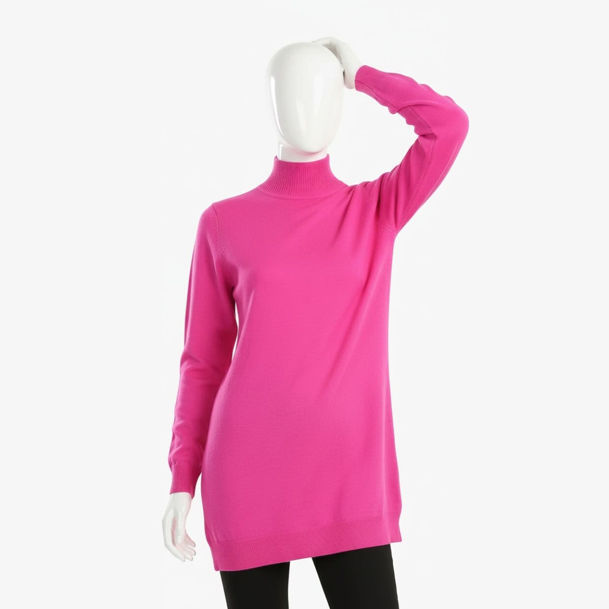 Carinawear Wool High Neck Pullover | Solid Pattern, Long Sleeves