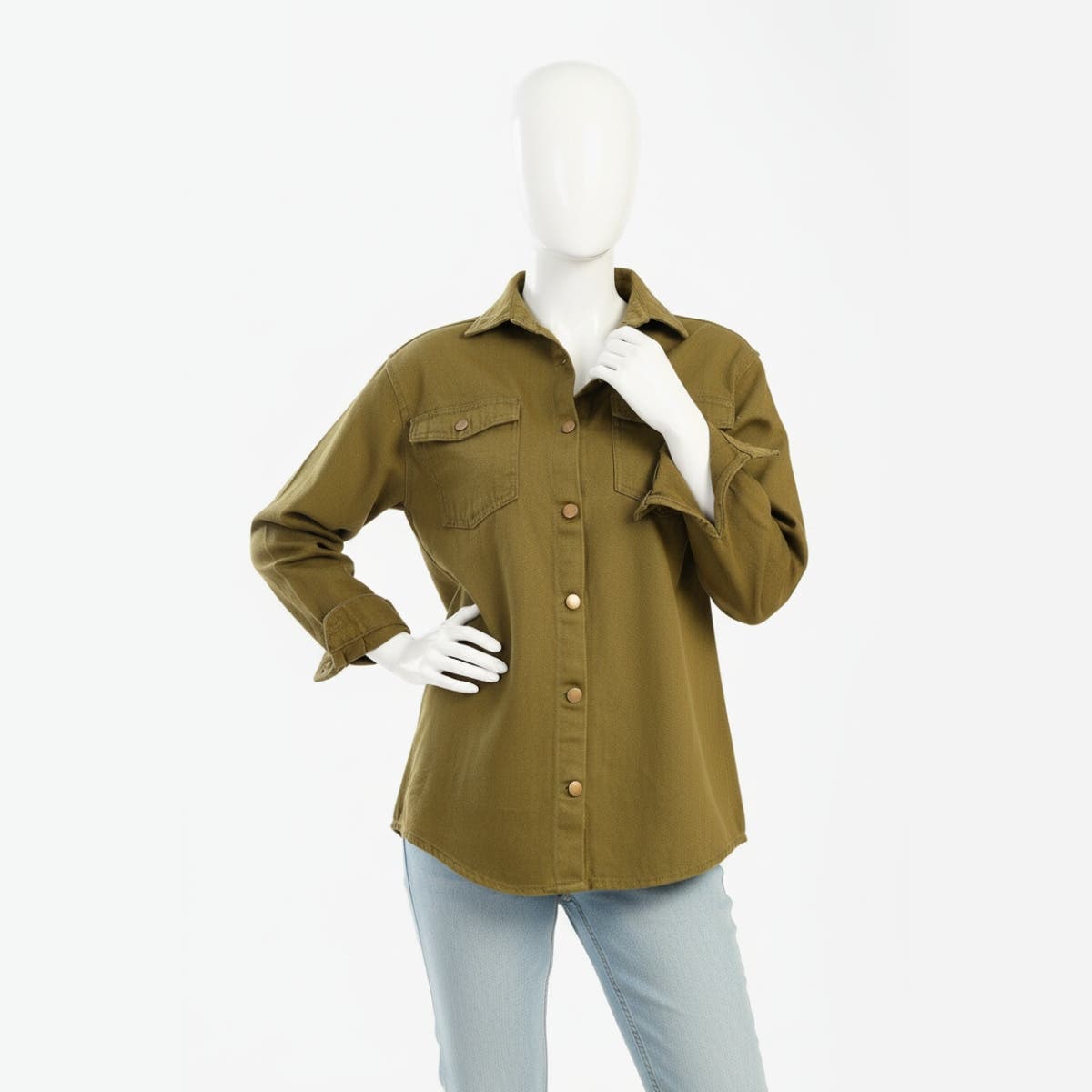 Carinawear Jacquard Cotton Shirt with Unique Pattern & Back Print