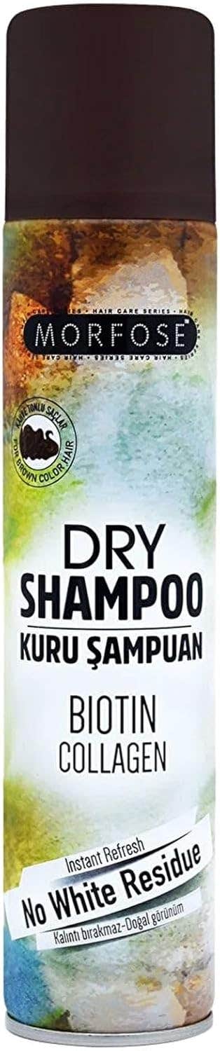 Morfose Dry Shampoo for Brown Color Hair with Biotin & Collagen - Instant Refresh - 200ml