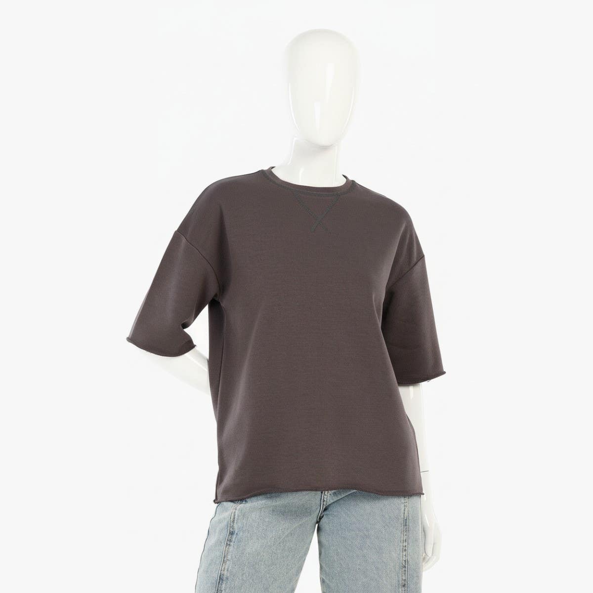 Carinawear Ribbed Crew Neck T-Shirt | Cotton Solid Regular Fit