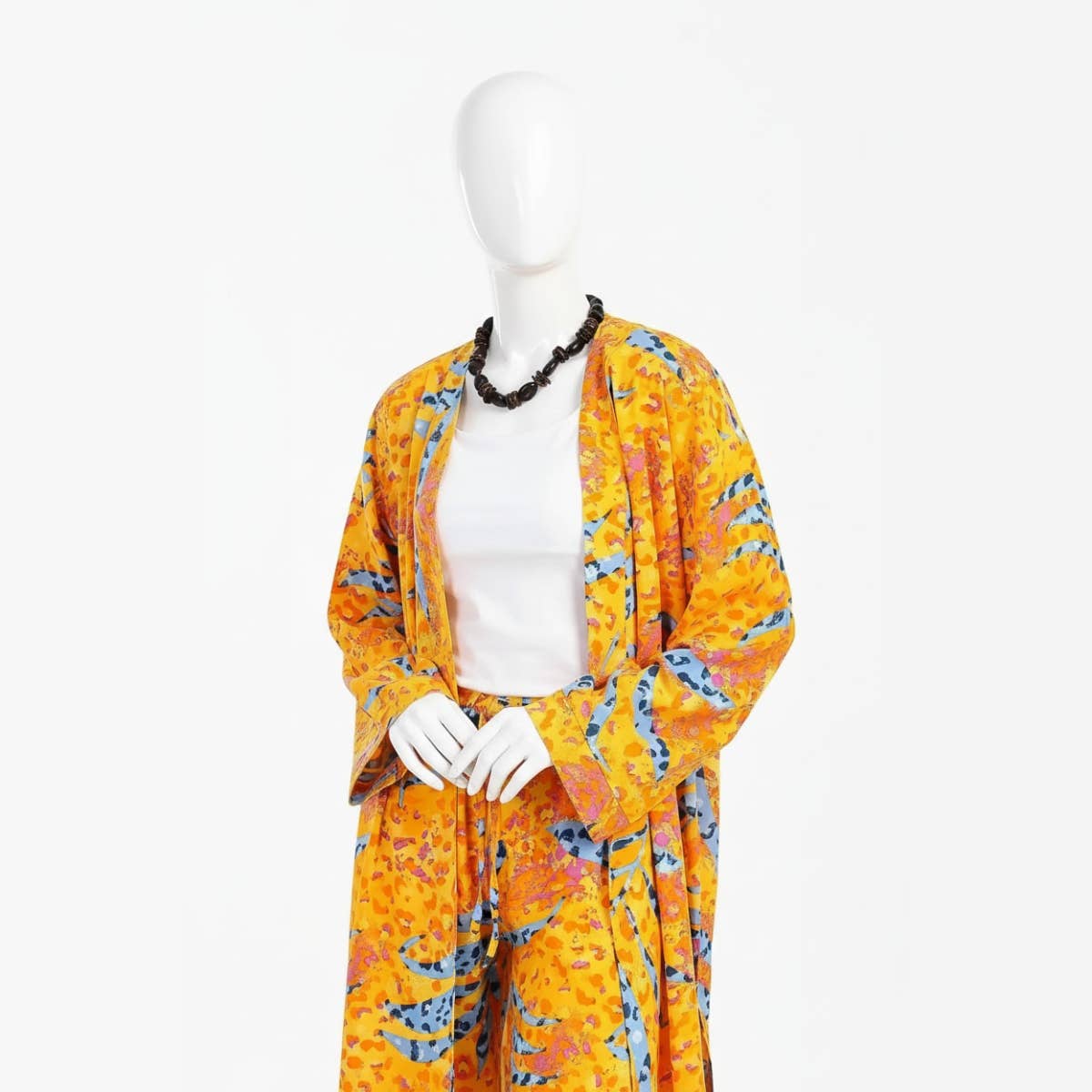 Carinawear Printed Cardigan with Side Slits | Cotton, Relaxed Fit, Trendy Design