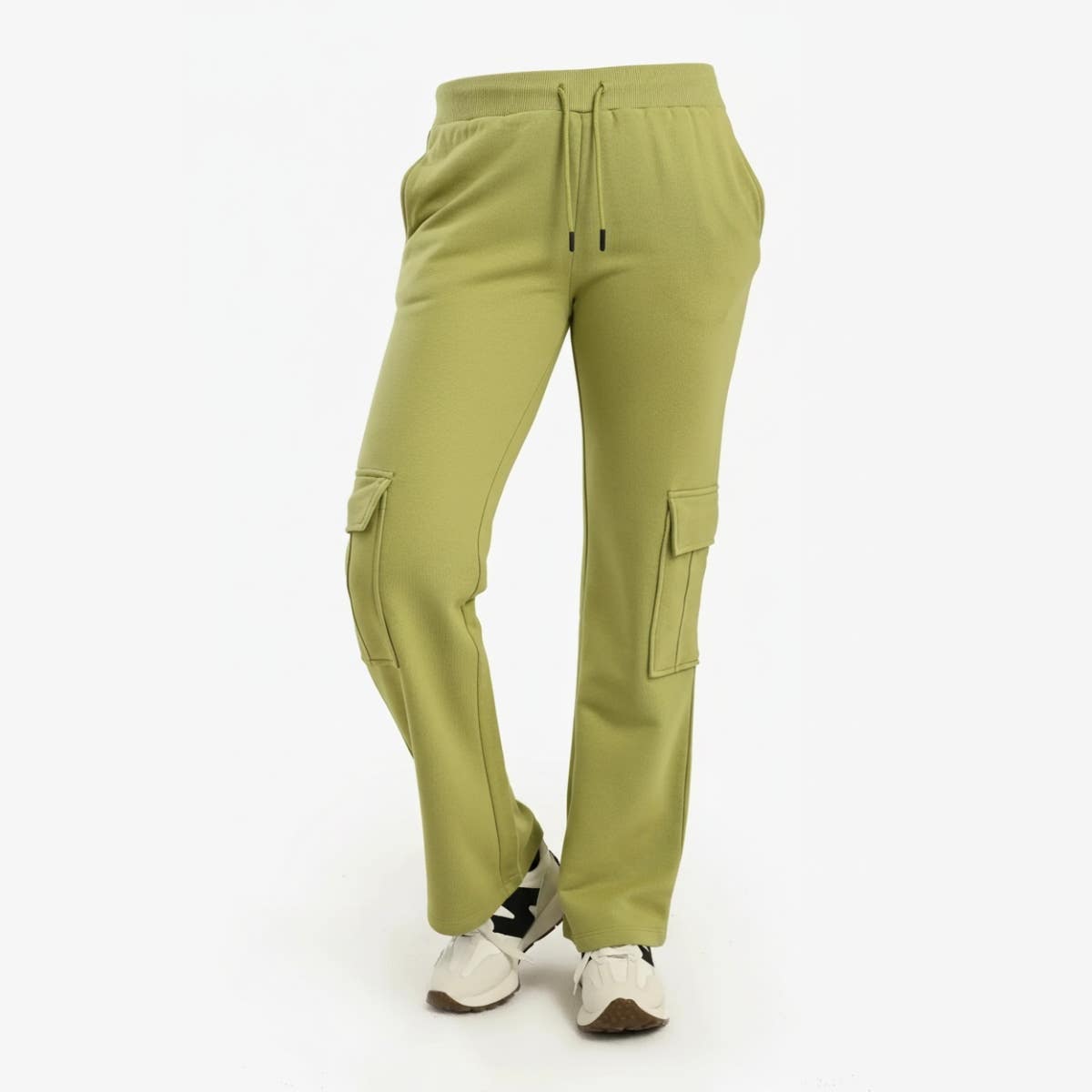 Carinawear High-Waisted Cotton Pants | Regular Fit Straight Cut Elastic Waist & Pockets