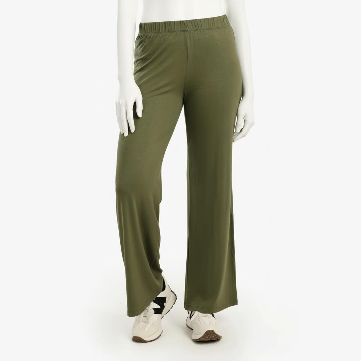 Carinawear High-Waisted Viscose Lounge Pants - Solid Print, Elastic Waist