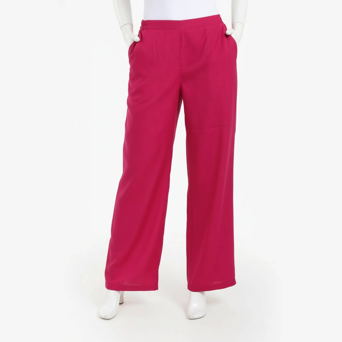Carinawear Chic Wide Leg Lounge Pants - Relaxed Fit, Elastic High Waist, Polyester, Full Length