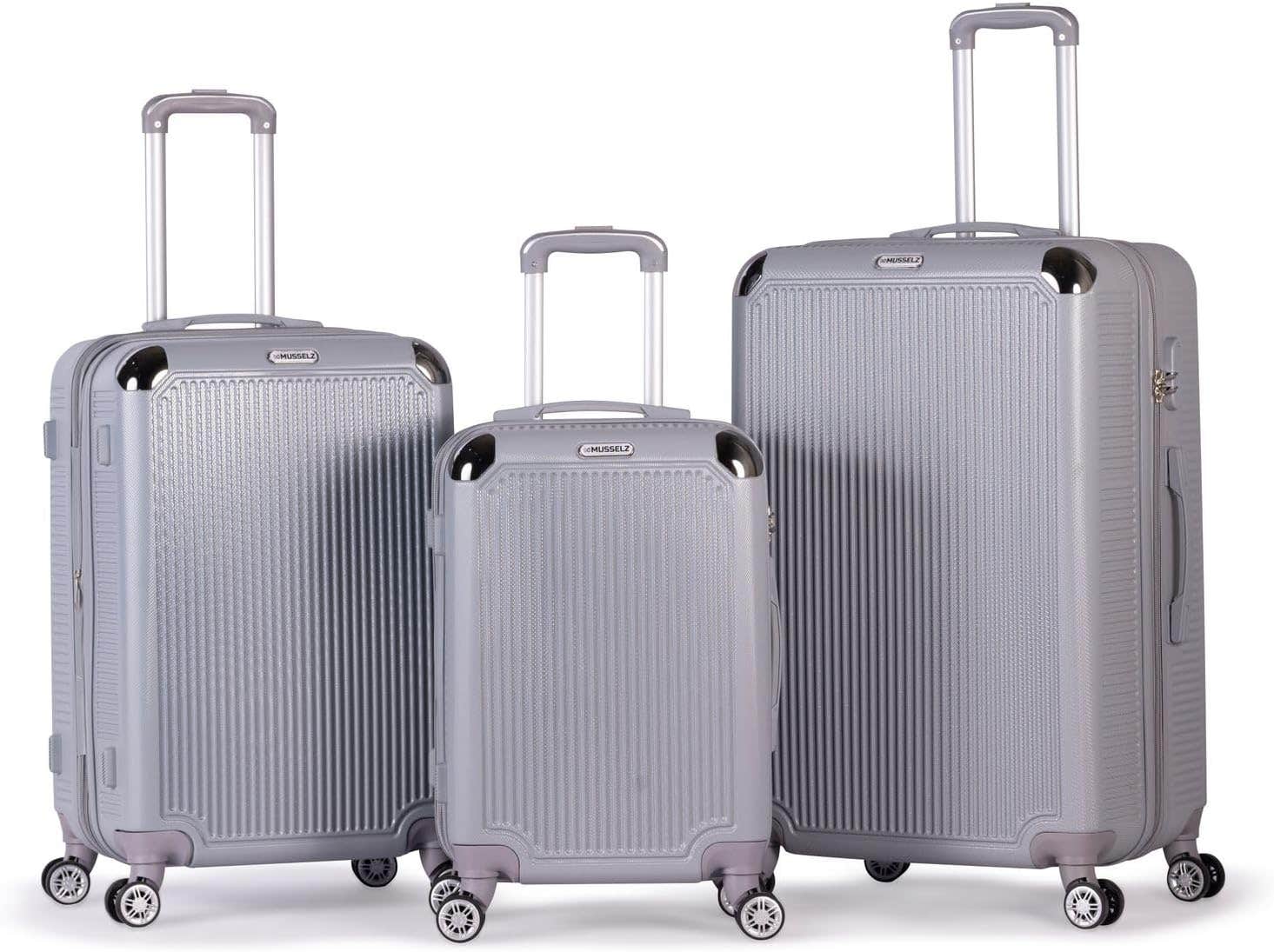 Musselz ALCTRAZ 3-Piece ABS Luggage Set - Expandable Spinner Wheels