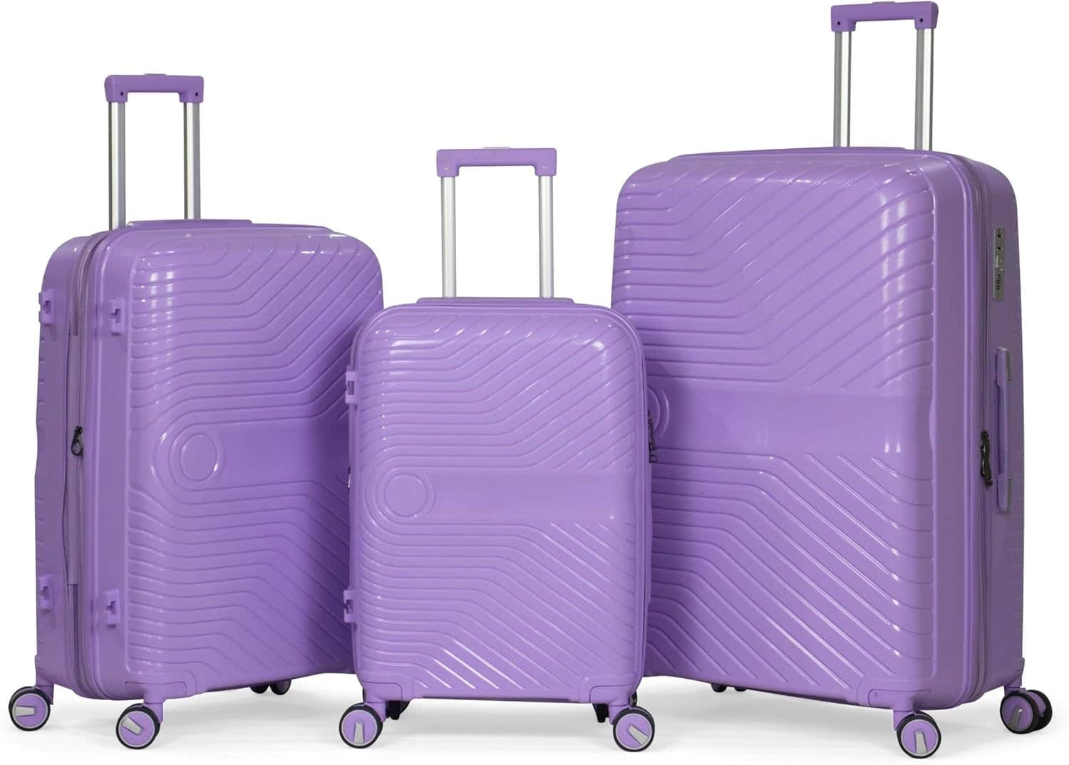 Musselz Unbreakable TAJ Luggage Set - 3 Piece Purple, 21 25 29 inches