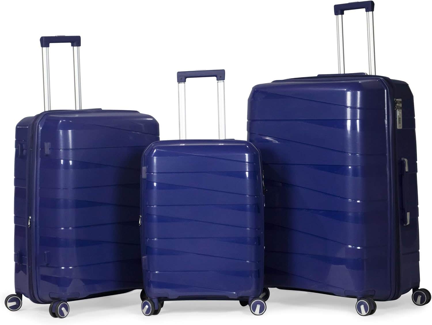 MUSSELZ MORTIZ 3-Piece Unbreakable Luggage Set - Blue