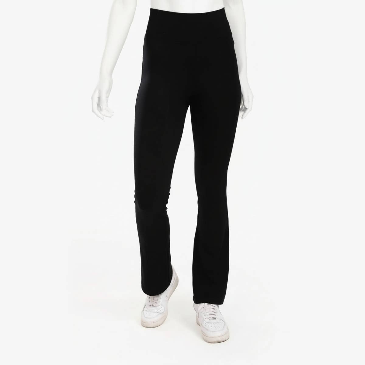 Carinawear Black High Waist Flare Pants - Elastic Waist, Pull-On Styling