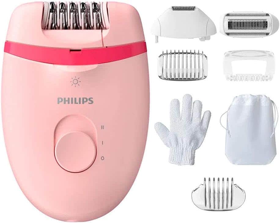 Philips Satinelle Essential BRE285/00 2-Speed Electric Epilator with 7 Bivolt Accessories