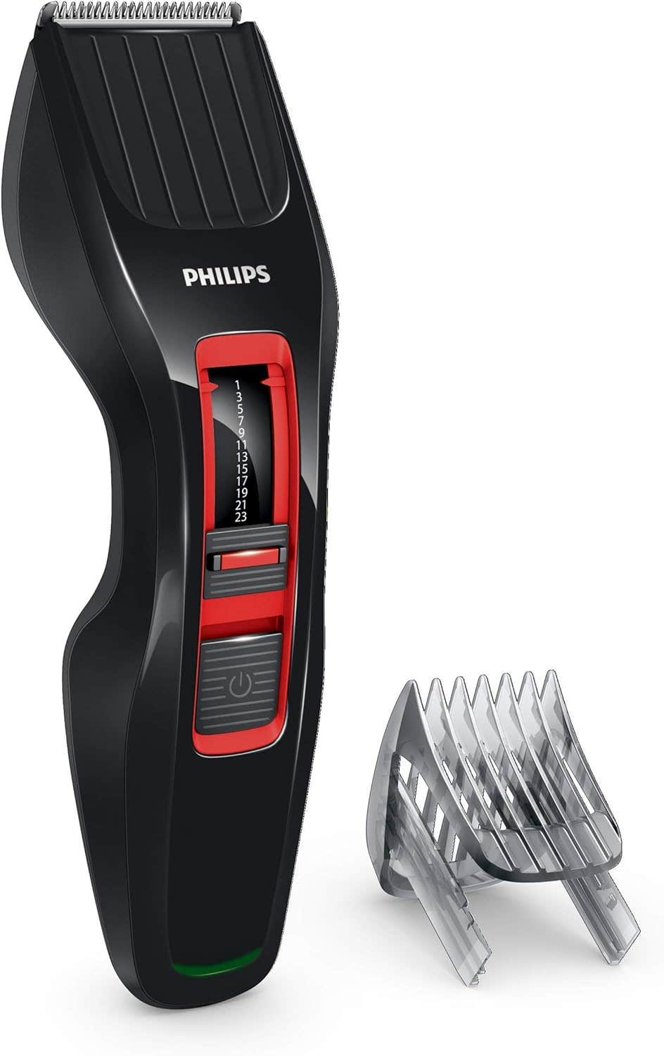 Philips Hair Clipper Series 3000 - Cordless/Corded, 13 Length Settings - Stainless Steel Blades - Red
