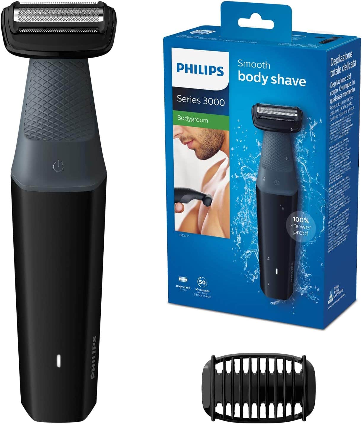 Philips Bodygroom Series 3000 Cordless Skin-Friendly Body Groomer - Black