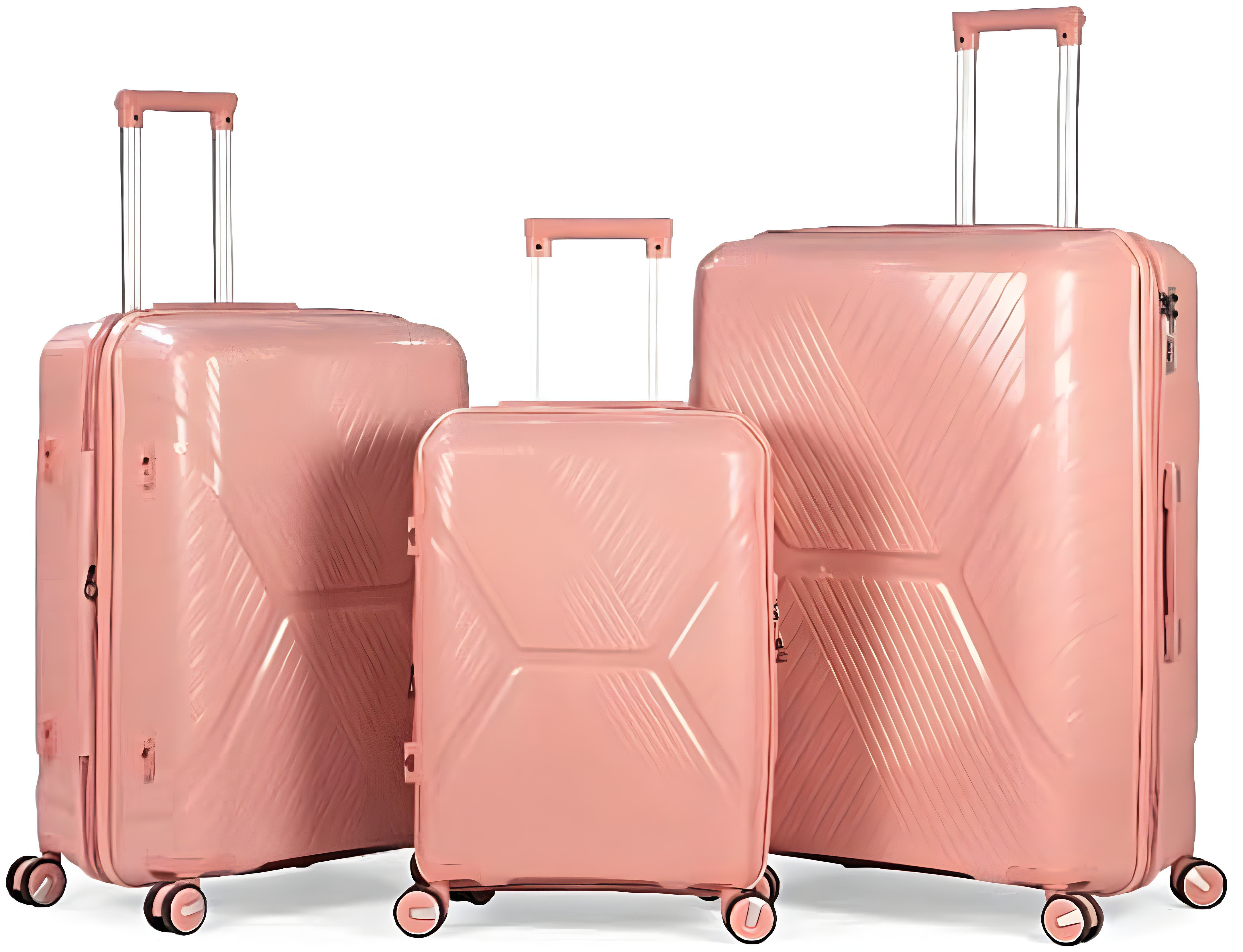 Musselz SAMARKAND Unbreakable PP Luggage Set - 3 Piece (Rose Gold)