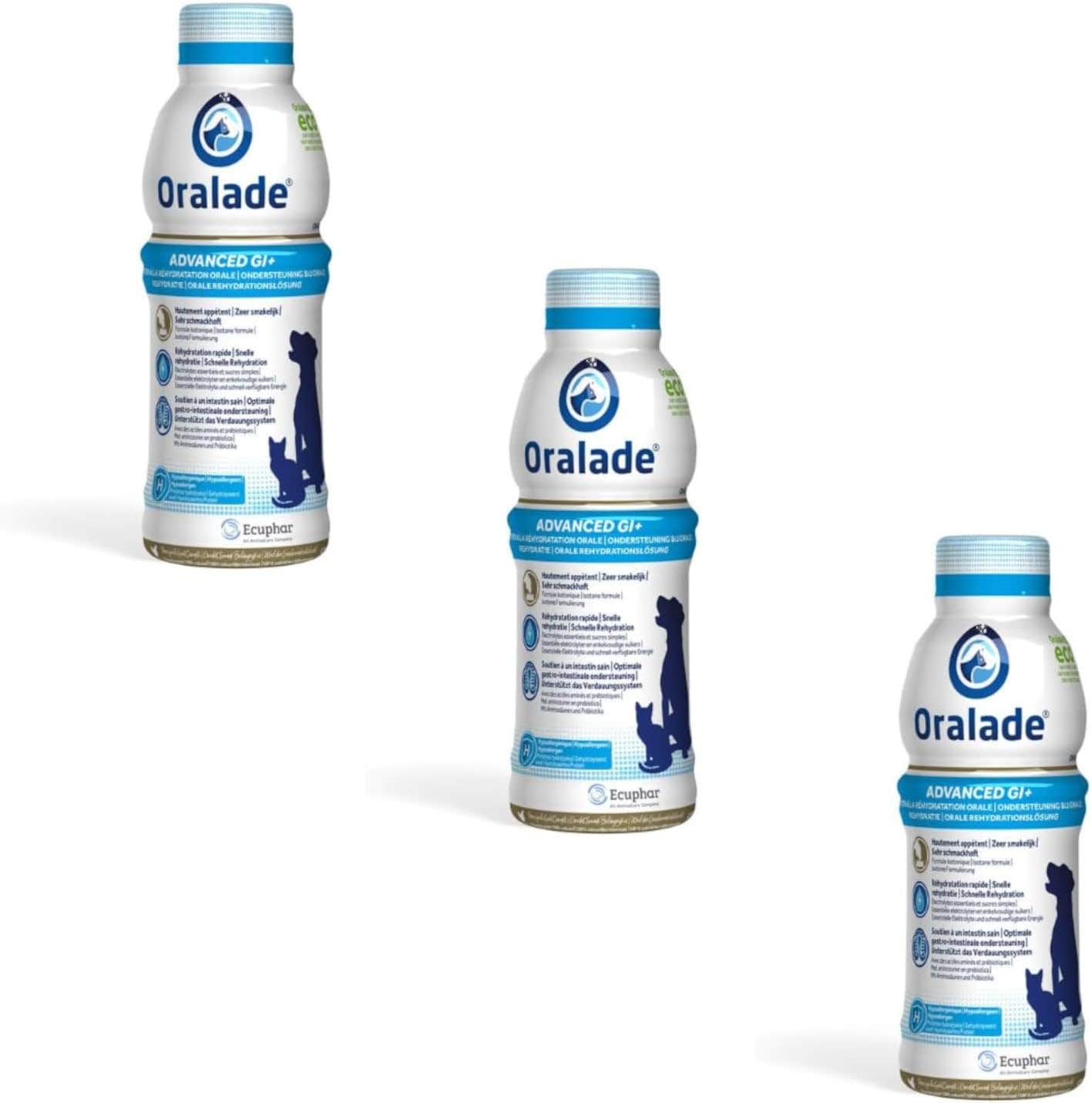 Oralade Advance GI + Oral Rehydration Support, Pack of 3, 3 x 500 ml, Liquid Diet Supplement for Dogs and Cats, for Microenteral Nutrition