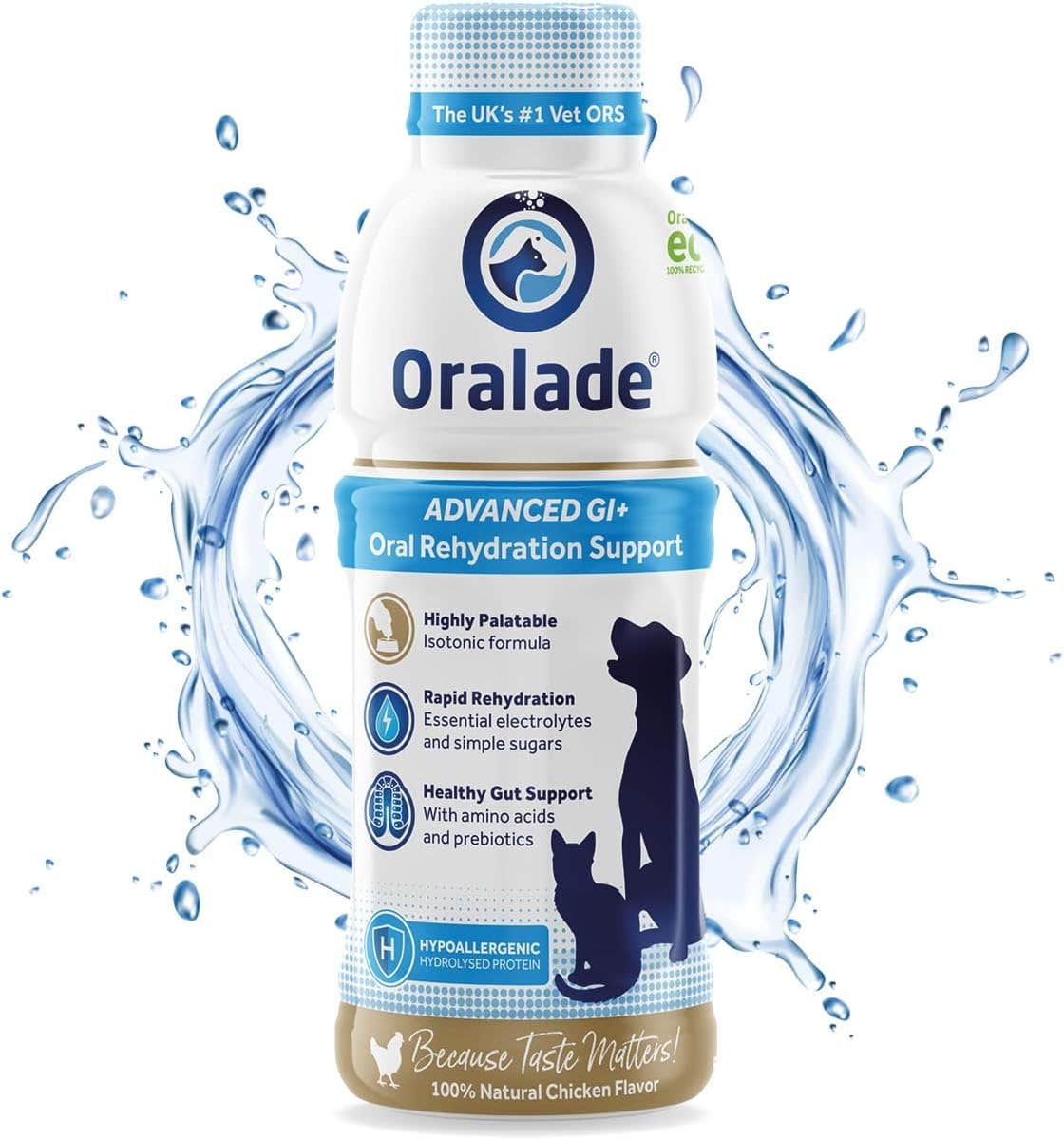 Oralade - Advanced GI+, Oral Rehydration & Gut Support for Pets - Fast and Effective Hydration - Roast Chicken Flavour - Suitable for All Ages - 500ml