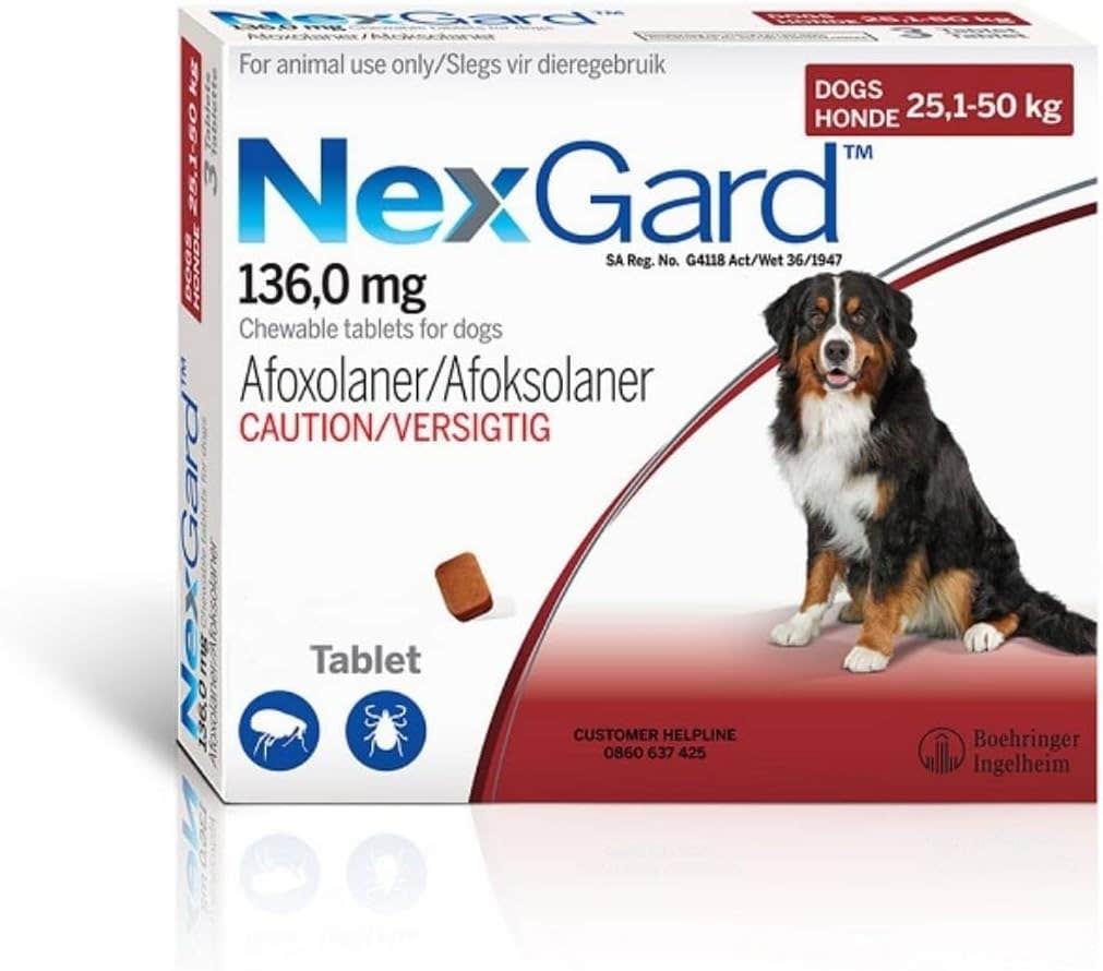 Varmacy NexGard Chewable Tablet for Large Dogs | Fast-Acting Flea & Tick Protection | Beef-Flavored