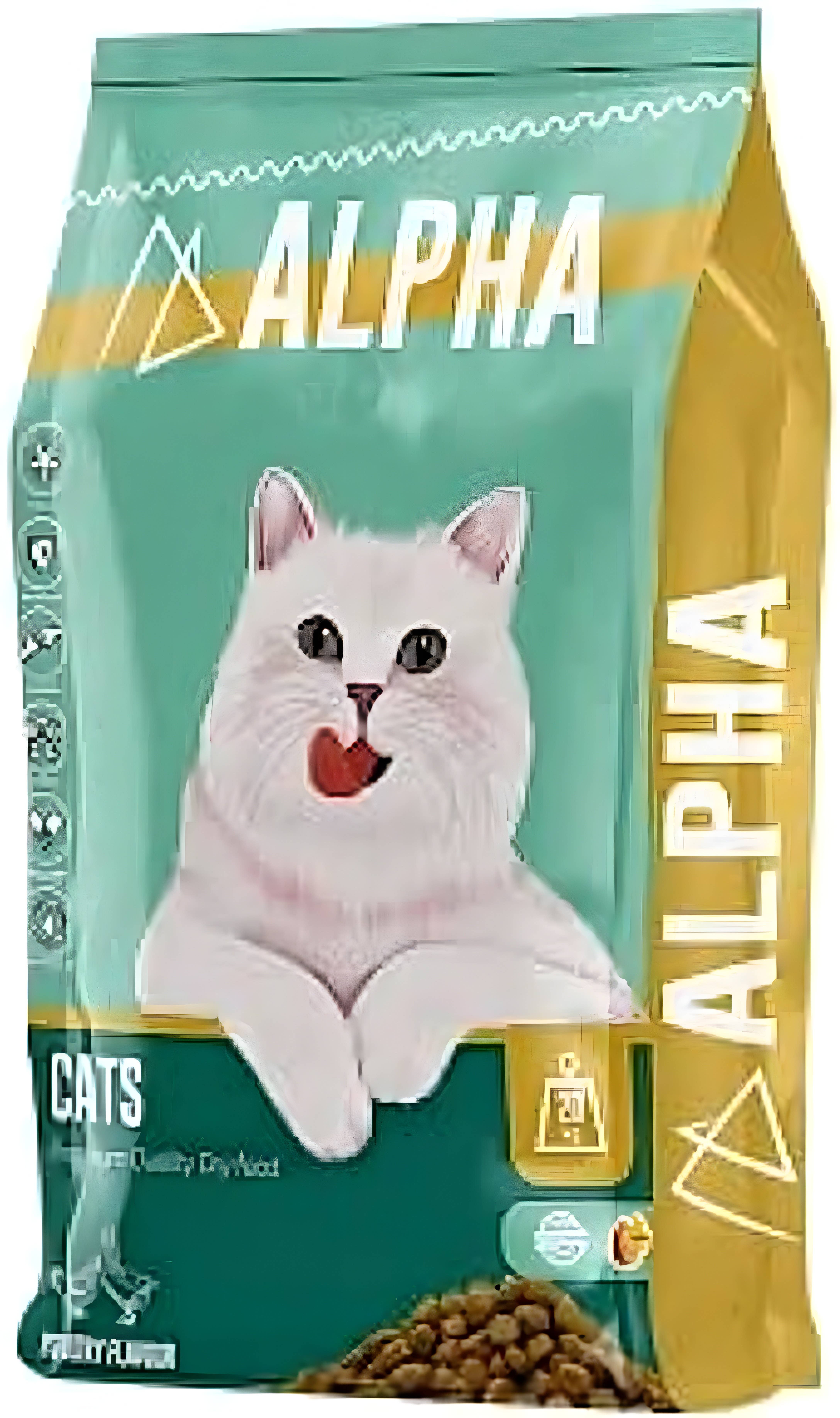 Alpha Cat Dry Food - 4kg Bag - Chicken Flavor - For Adult Cats