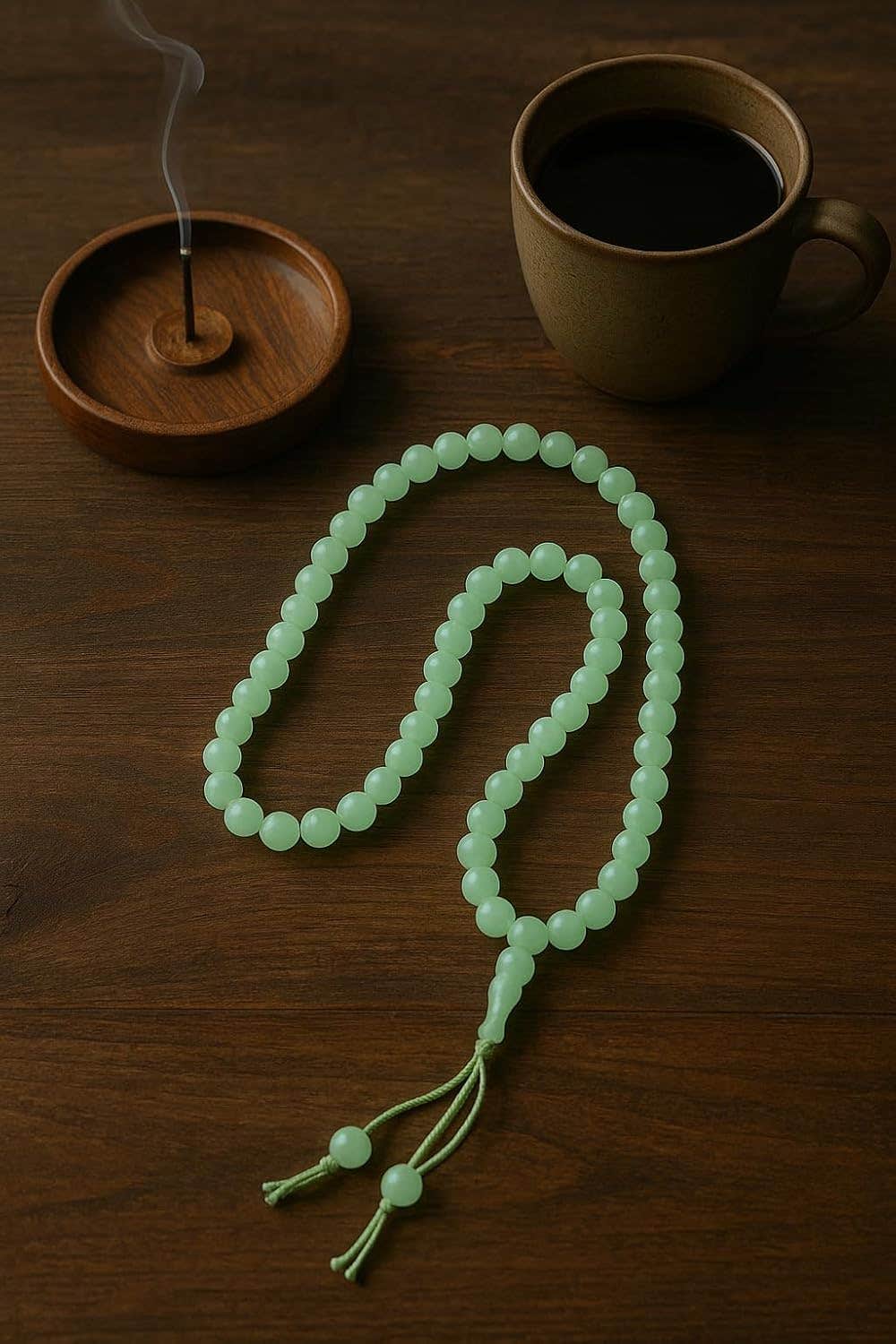 Islamic Prayer Beads Misbaha - 99 Light Green Jade Beads