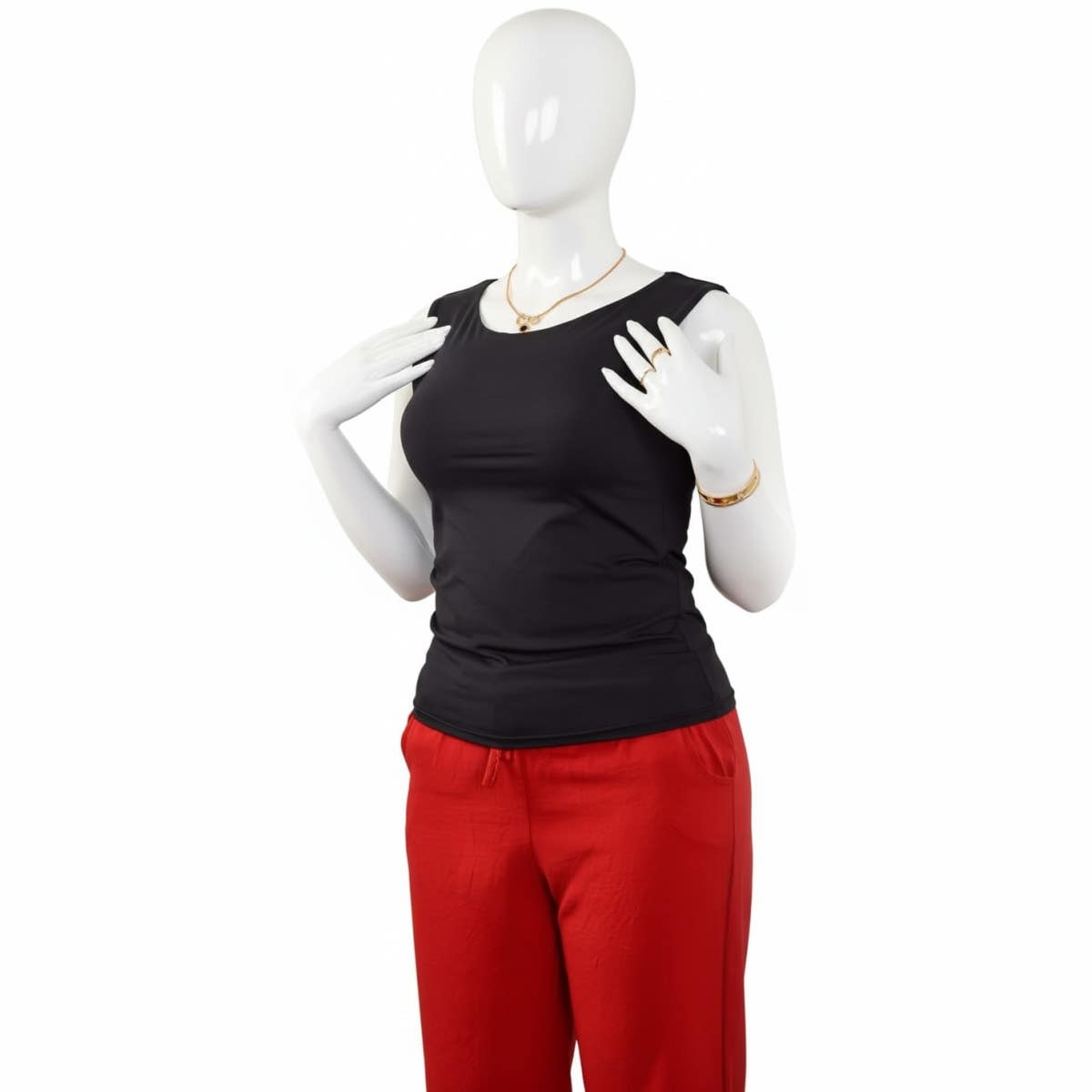 Double-Layer Black Tank Top | Sleeveless Casual Wear | Women's Free Size | MarMar Boutique