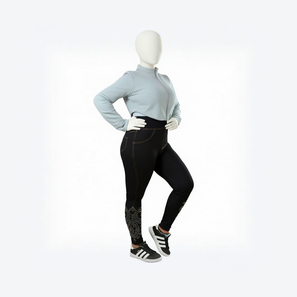 MarMar Boutique Fur Lined Handmade Embroidered Legging Jeans