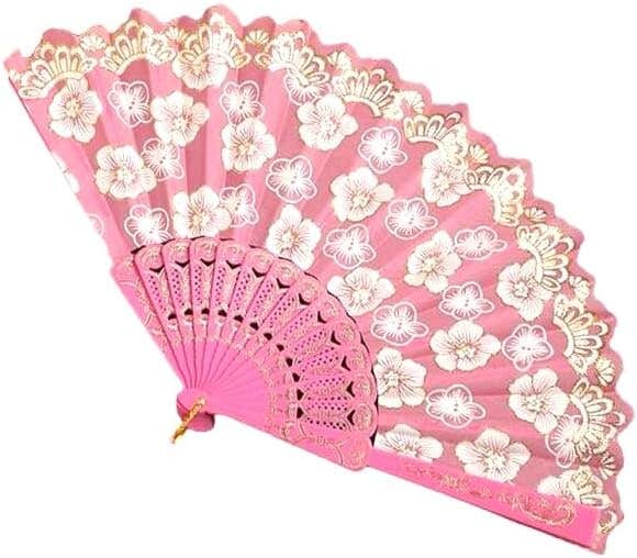 Luxury Studded Folding Fan - Elegant Design for Parties and Events