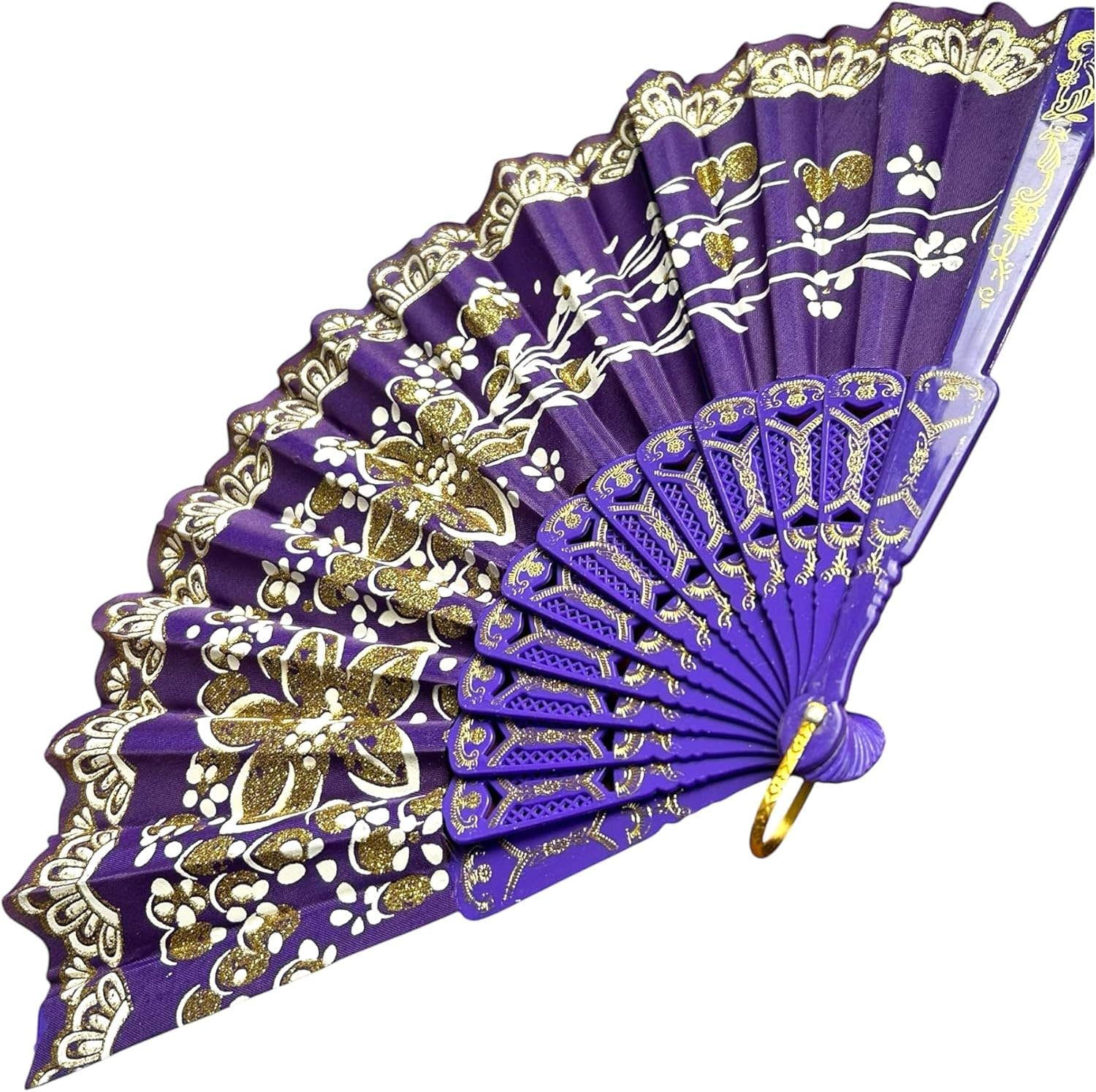Astras Deluxe Studded Folding Fan for Events & Special Occasions