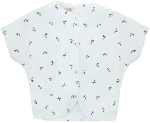 KJ Keep Joy Girls White Twisted Front Cotton Blouse - Casual Lightweight Style
