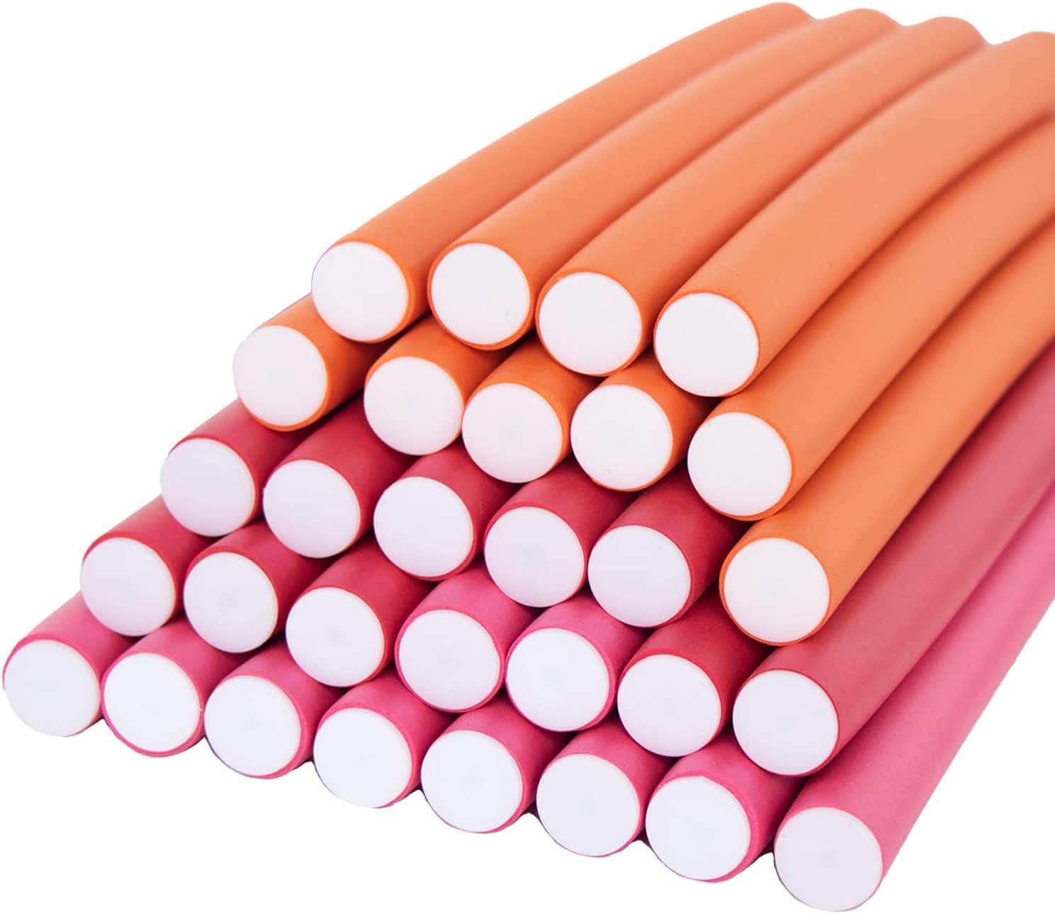 30Pcs Diameter 1.8cm Soft Flexible Hair Rods Curlers Foam Curling Rods for Perms 9.45“ Heatless Hair Curlers Twist Flexible Curling Rods for Hair
