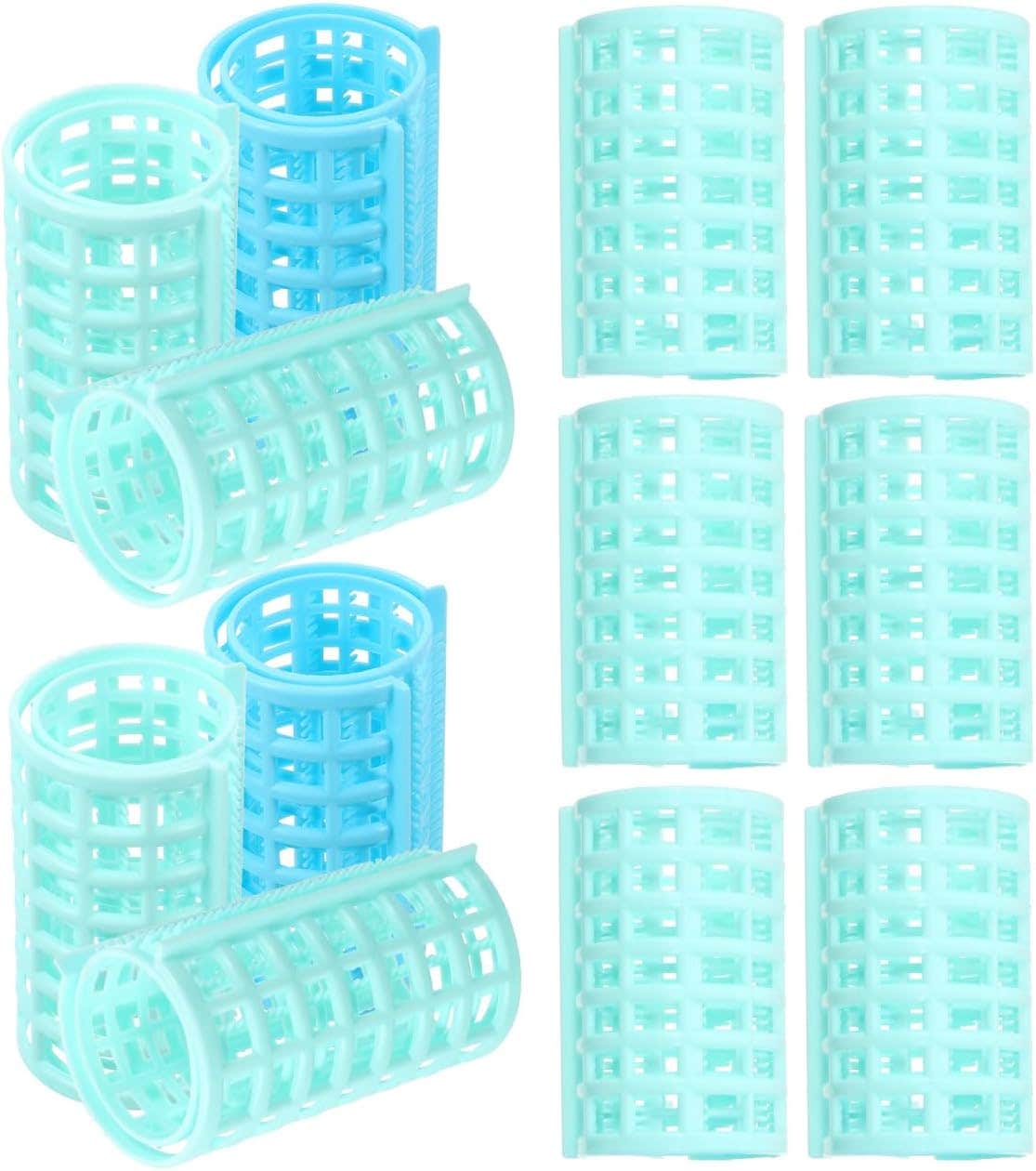 FRCOLOR 12 Pieces Plastic Hair Rollers Self Grip, Manual Hair Curlers Rollers Hairdressing Curlers Snap on Rollers No Heat Hairdressing Tools for Women Girls (Assorted Color)
