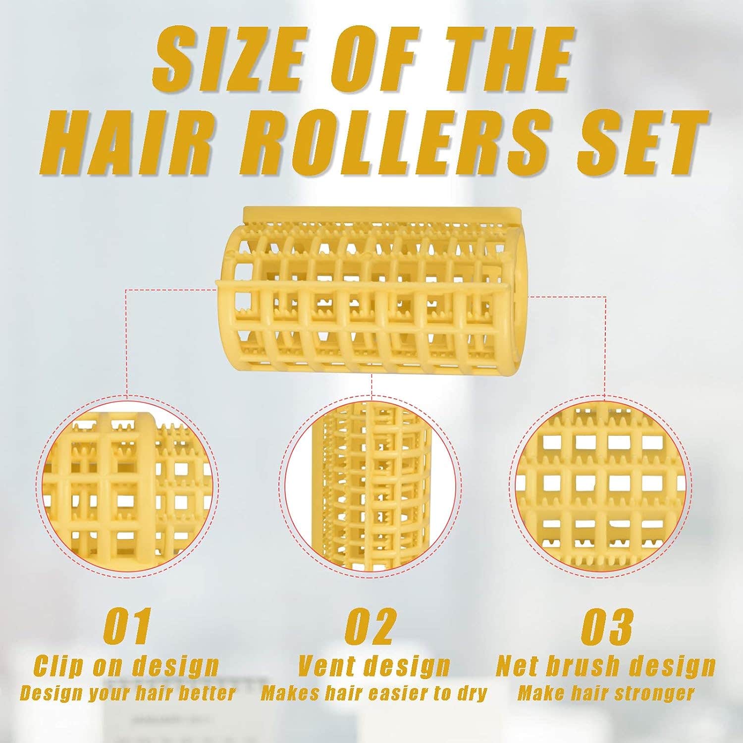Smilco Hair Rollers, 12 Pcs Plastic Snap on Hair Rollers Curlers for Hairdressing Styling Hair Salo (3.6 cm)